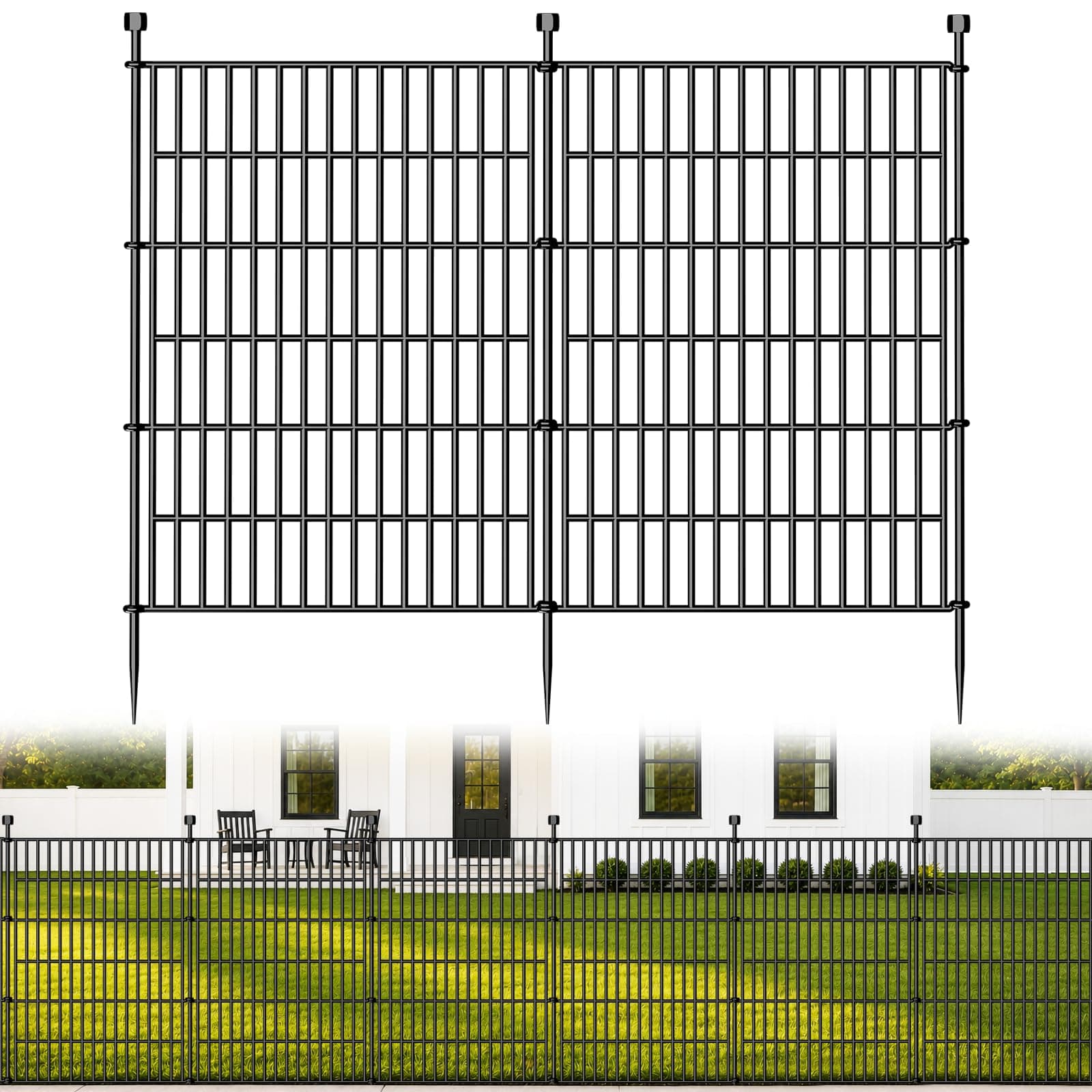 No Dig Garden Fence Outdoor for Yard, 40in (H) x 11.8ft(L)