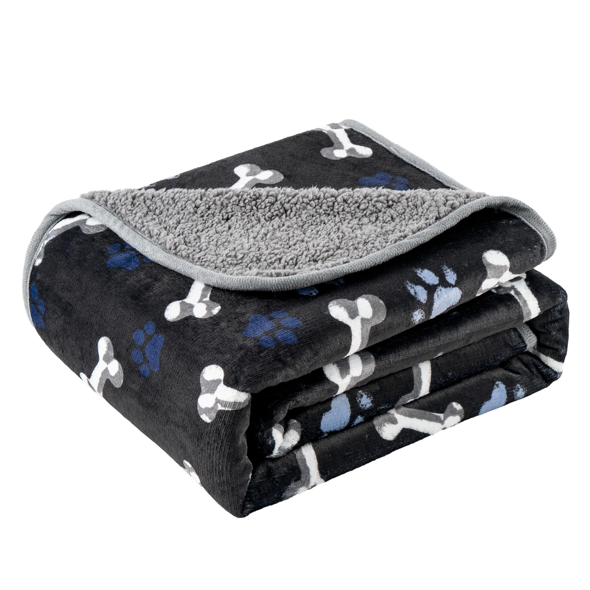 CAPT.SNOOZE Waterproof Dog Blanket for Couch Bed (Navy Paws, 50"x60")