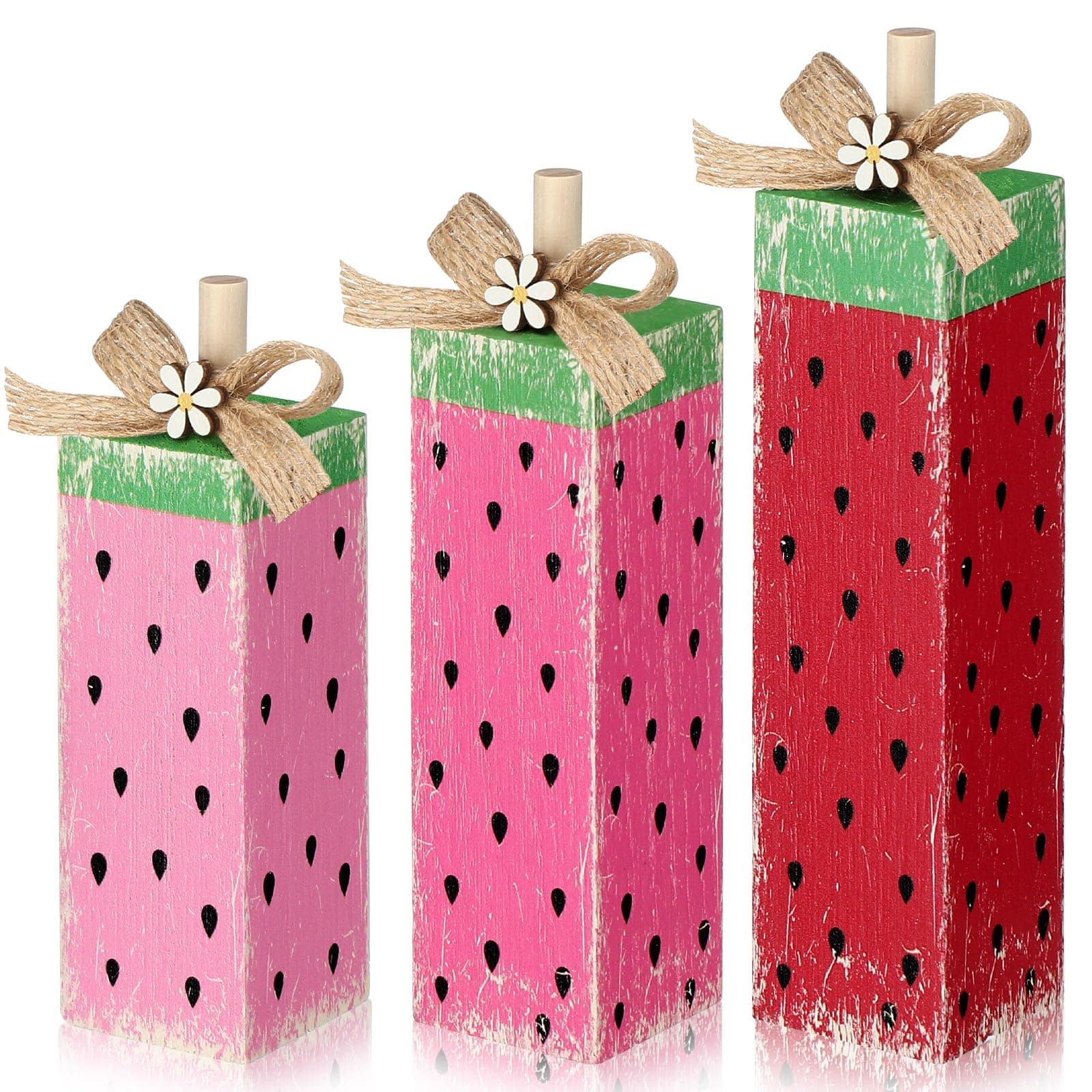 Seeloowy 3 Pcs Watermelon Table Decor, Summer Decorations for Home
