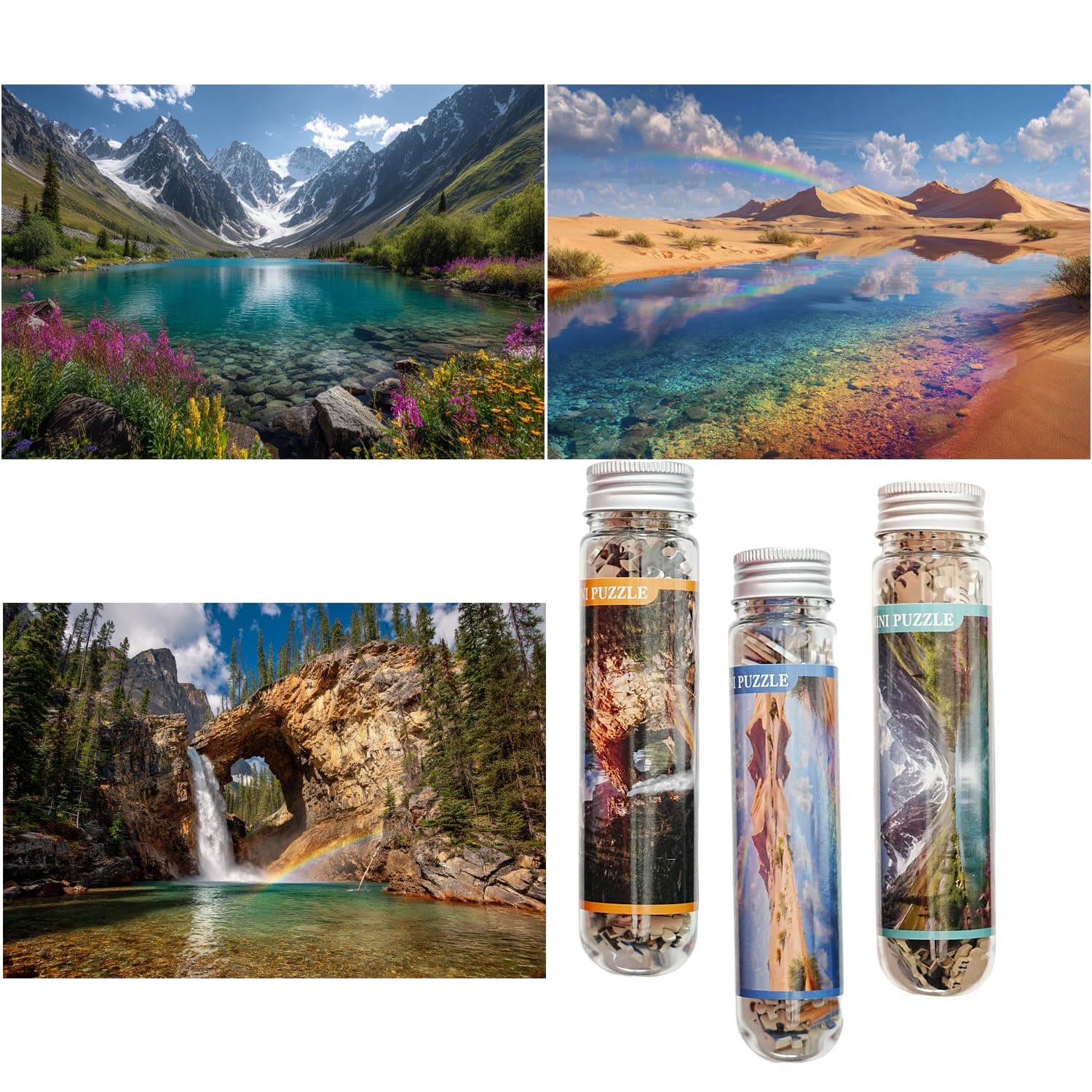 Luneko Small Jigsaw Puzzles for Adults Mini Micro Pieces 3 Packs