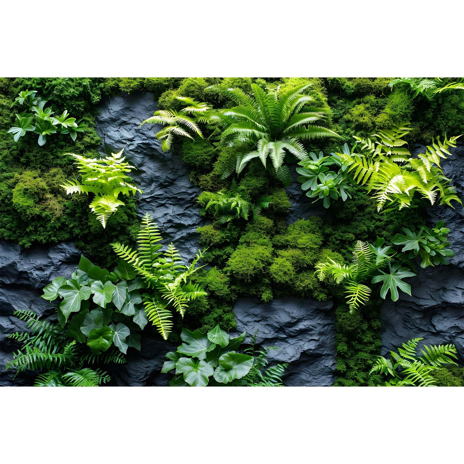 Rock Wall Reptile Habitat Background Greenery-Infused Room Vertical Moss Wall Terrarium Background Nature's Embrace Tropical Green Plants Fish Tank Background Moss Wall Aquarium Background 36x24in