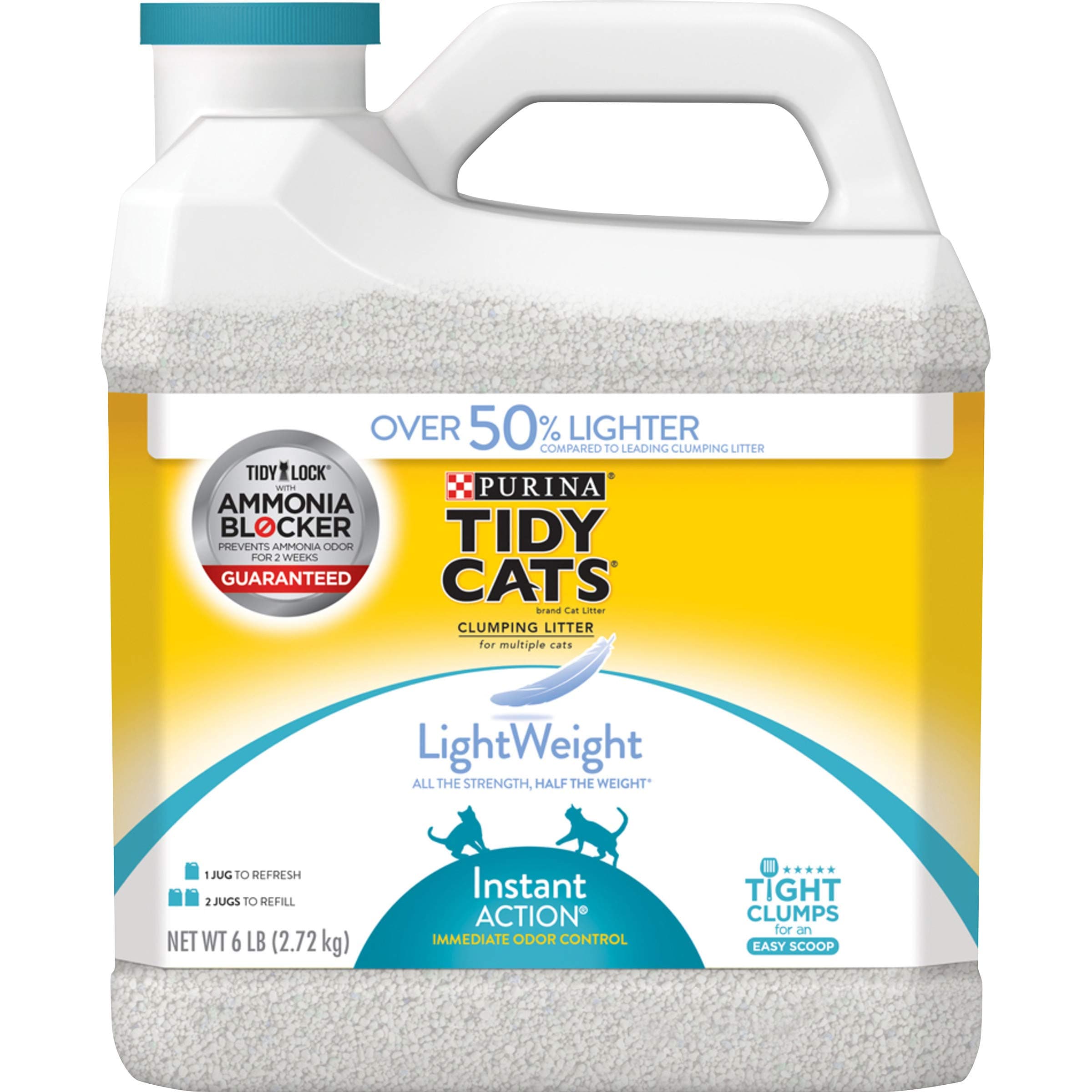 Purina Tidy Cats Light Weight, Low Dust, Clumping Cat Litter, Lightweight Instant Action Multi Cat Litter - 6 lb. Jug