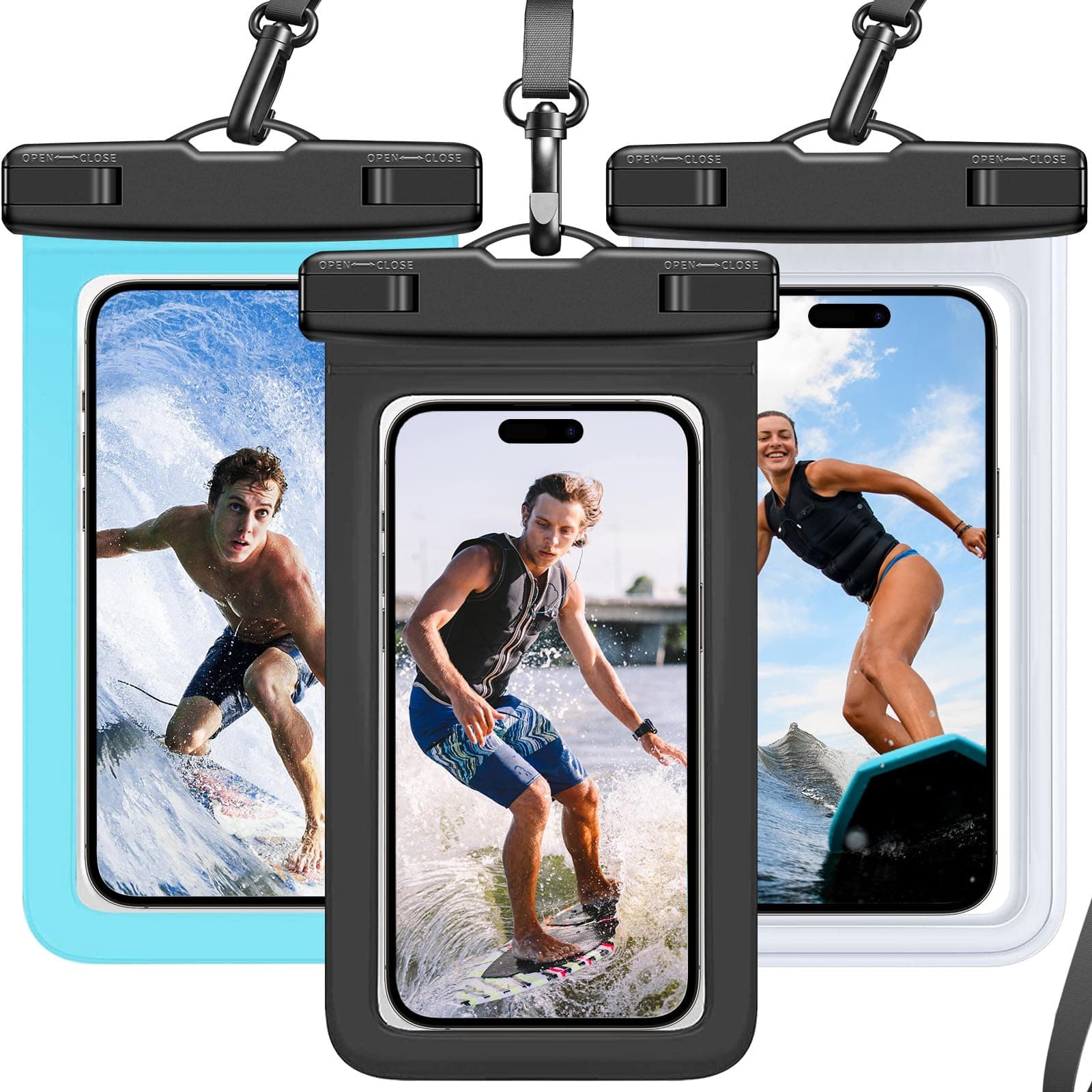 Arla Youky Waterproof Phone Pouch, Waterproof Phone Case for iPhone 16 15 14 13 Pro Max, IPX8 Cellphone Dry Bag Beach Cruise Ship Essentials 3Pack-8.3"