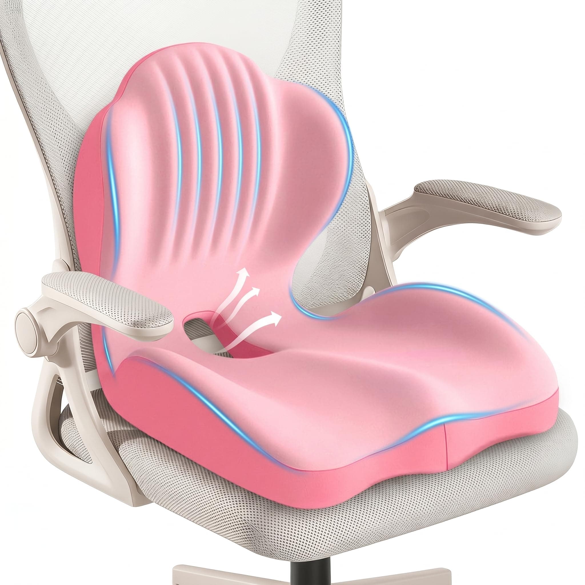 LVGREEEN Ergonomic Lumbar & Seat Support Cushion