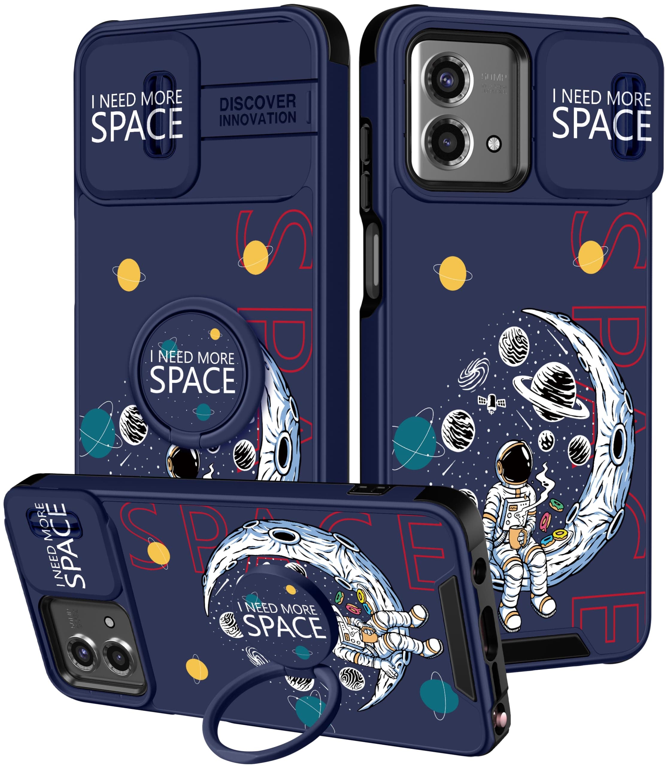 Funermei for Moto G Stylus 5G 2023 Case with Ring Stand, Astronaut