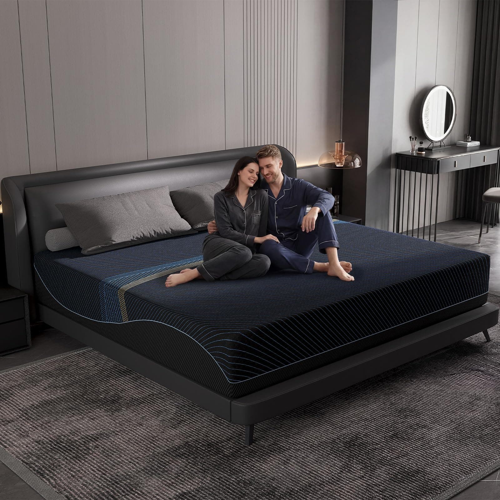 Crystli Memory Foam Mattress, Bed in a Box, King Mattress 12 Inch