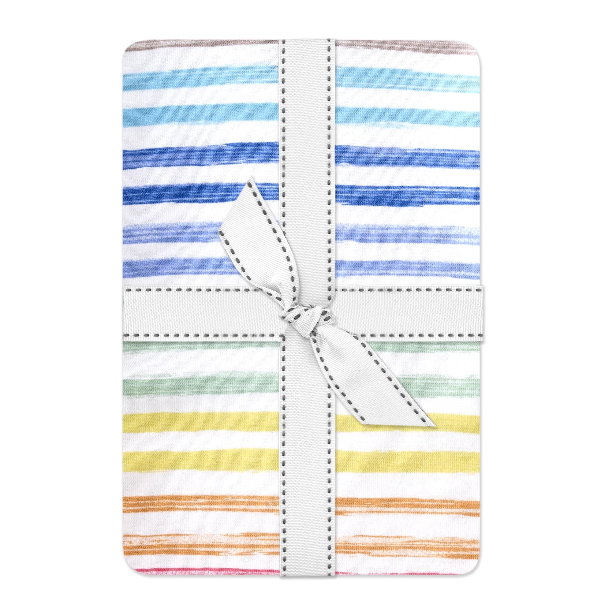 Butterblu Frankie Fitted Crib Sheet 100% Organic Cotton for Baby & Toddler Mattress, Breathable for Boys & Girls, Sunny Blue Rainbow, One Size