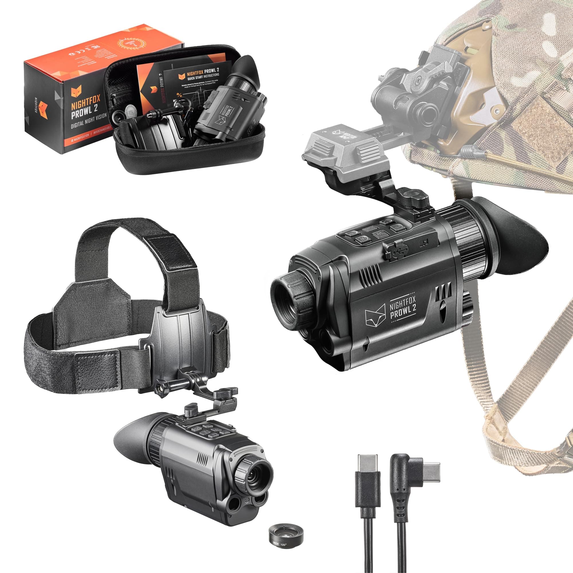 Nightfox Prowl 2 Night Vision Goggles, Infrared Night Vision Monocular