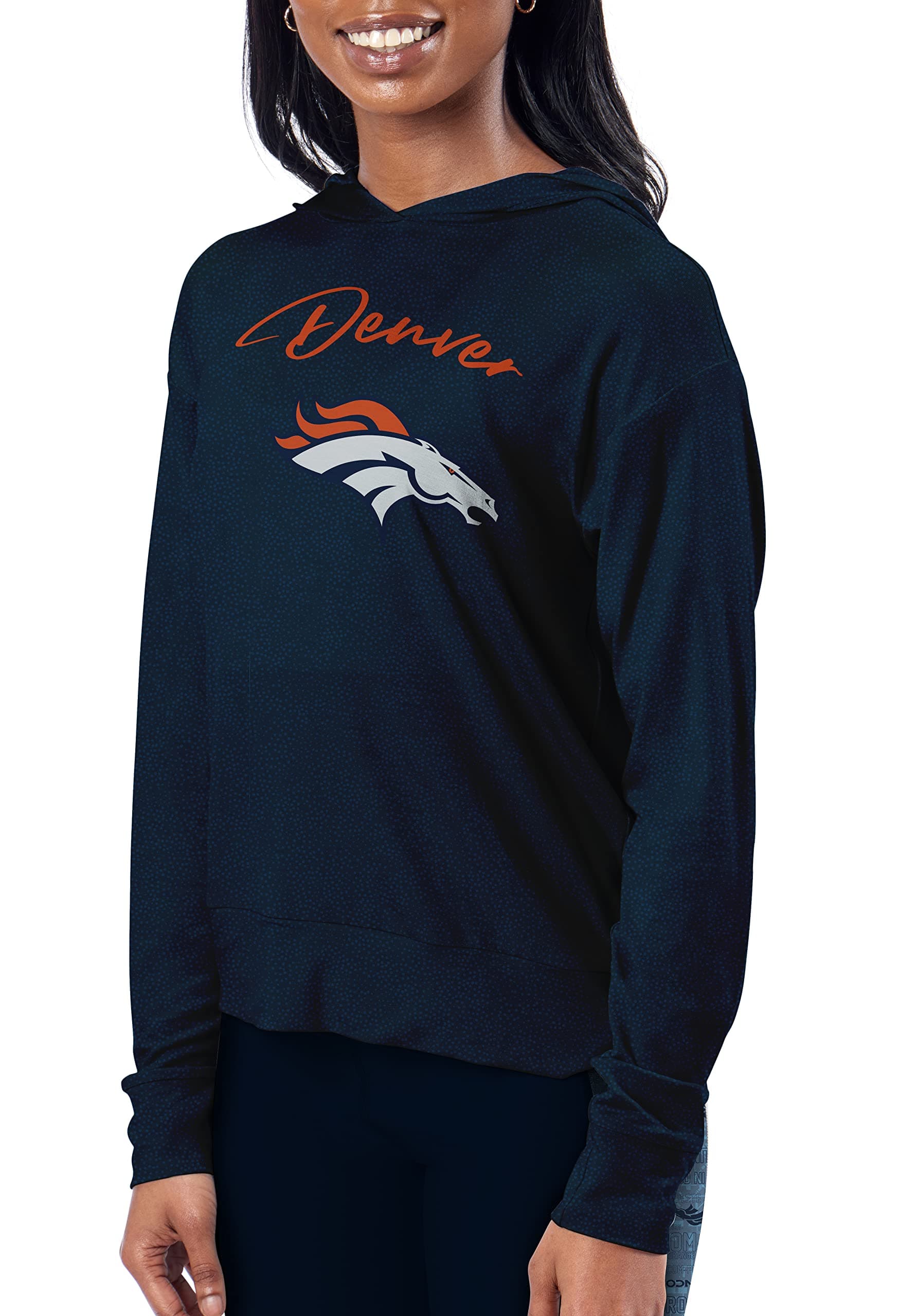 CERTO by Northwest NFL Women's Session Hooded Sweatshirt, Denver Broncos, Large
