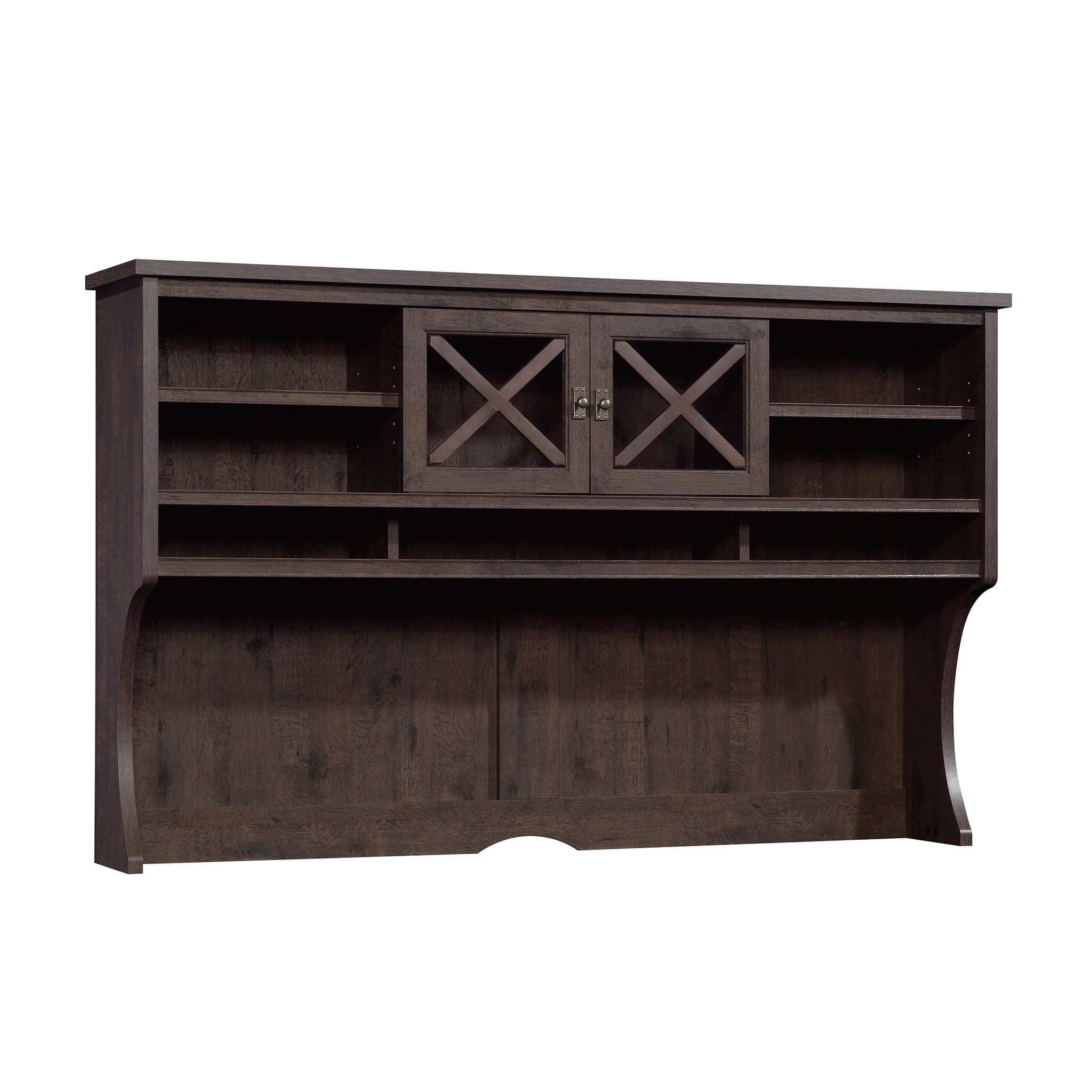 Sauder Costa Large Hutch, Coffee Oak Finish