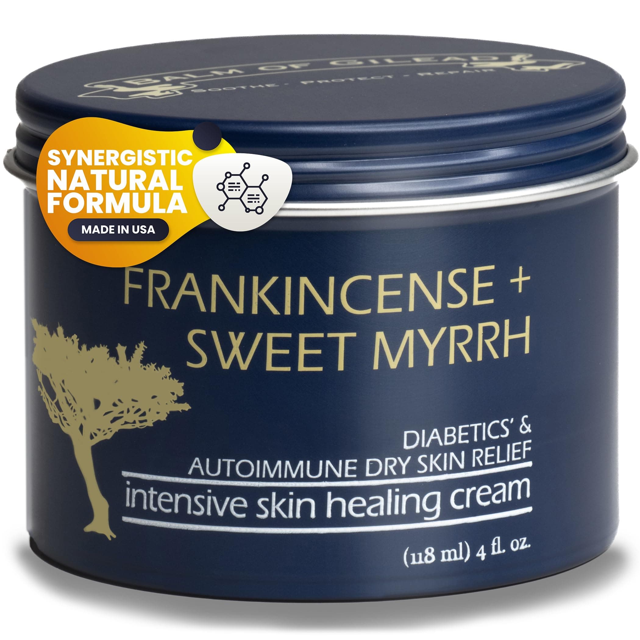 BALM OF GILEAD - Healing Foot Cream: Moisturizing Cream with Frankincense and Sweet Myrrh for Sensitive Skin, Foot Therapy, Diabetes