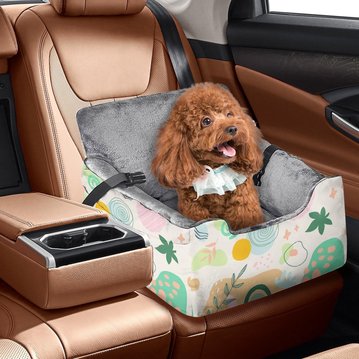 Dog Car Seats for Small Medium Sized Dogs Carseat for Car Funny Fuzzy Pet Dog Booster Car Seat Puppy Under 31 Lbs with Soft Plush Cushion&Washable Removable Cover