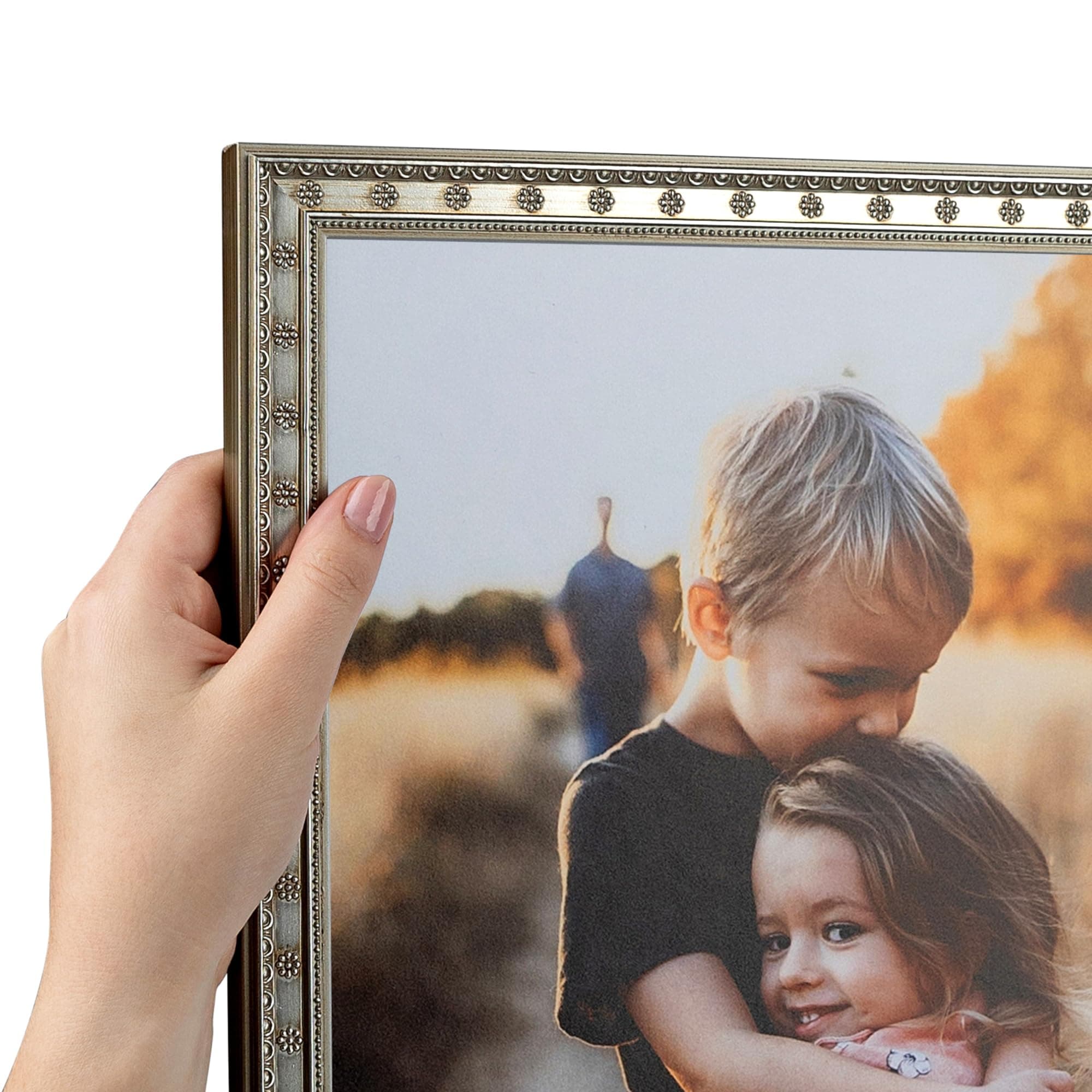 ArtToFrames 15x19 Inch Multi Picture Frame, This 0.75 Inch Custom Poster Frame is Silver - Comes with Regular Glass and Corrugated Backing (2WOMD9330-15x19)