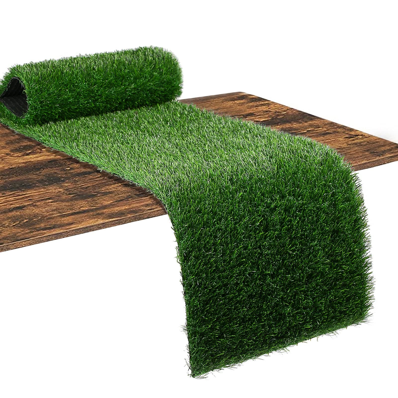 XLX TURF Green Grass Table Runner, Spring Summer Table Centerpeice Decor Wedding, Birthday, Party, 30.5cm x 335.28cm
