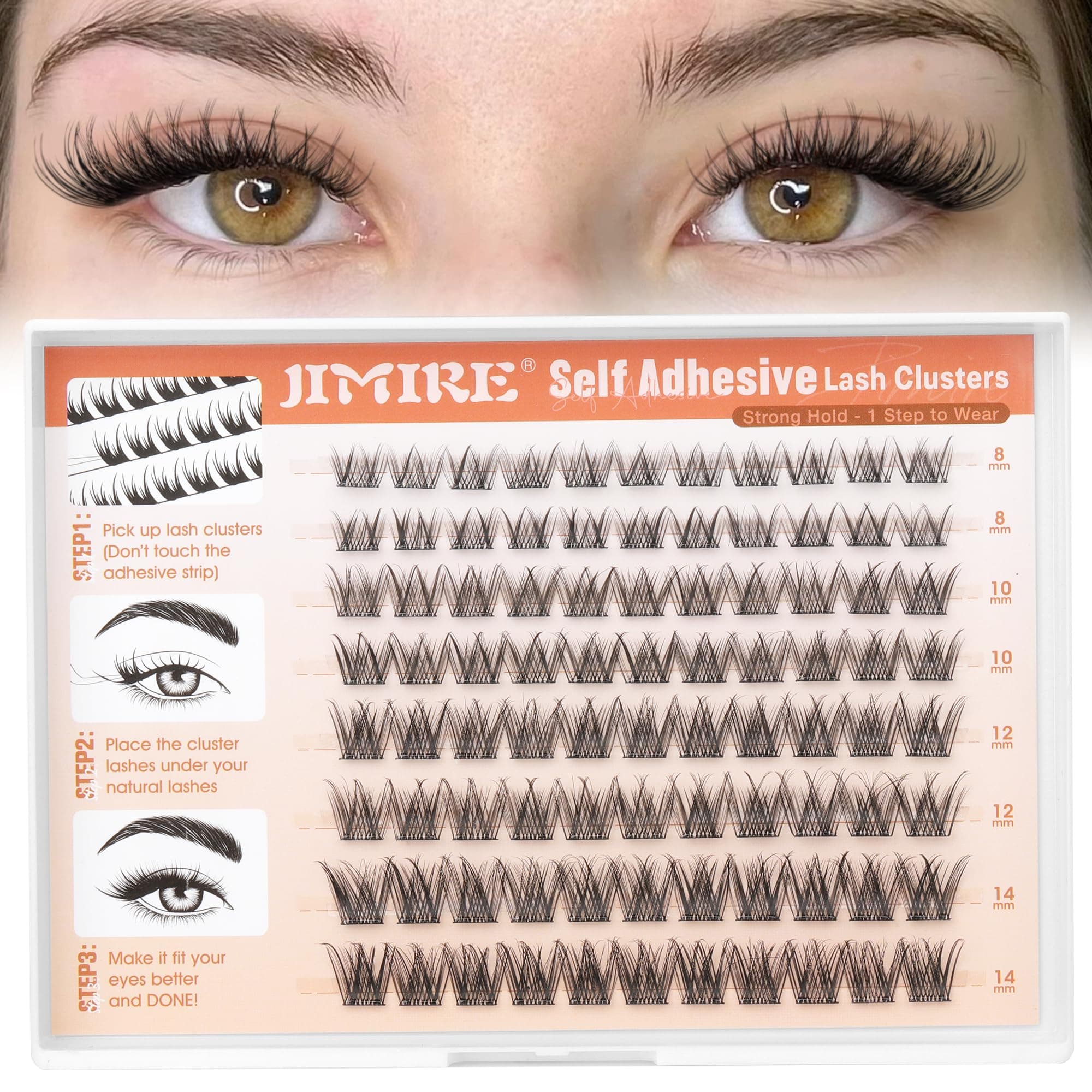 Wispy Lash Clusters Natural Look Wispy Self Adhesive Eyelashes 8-14MM