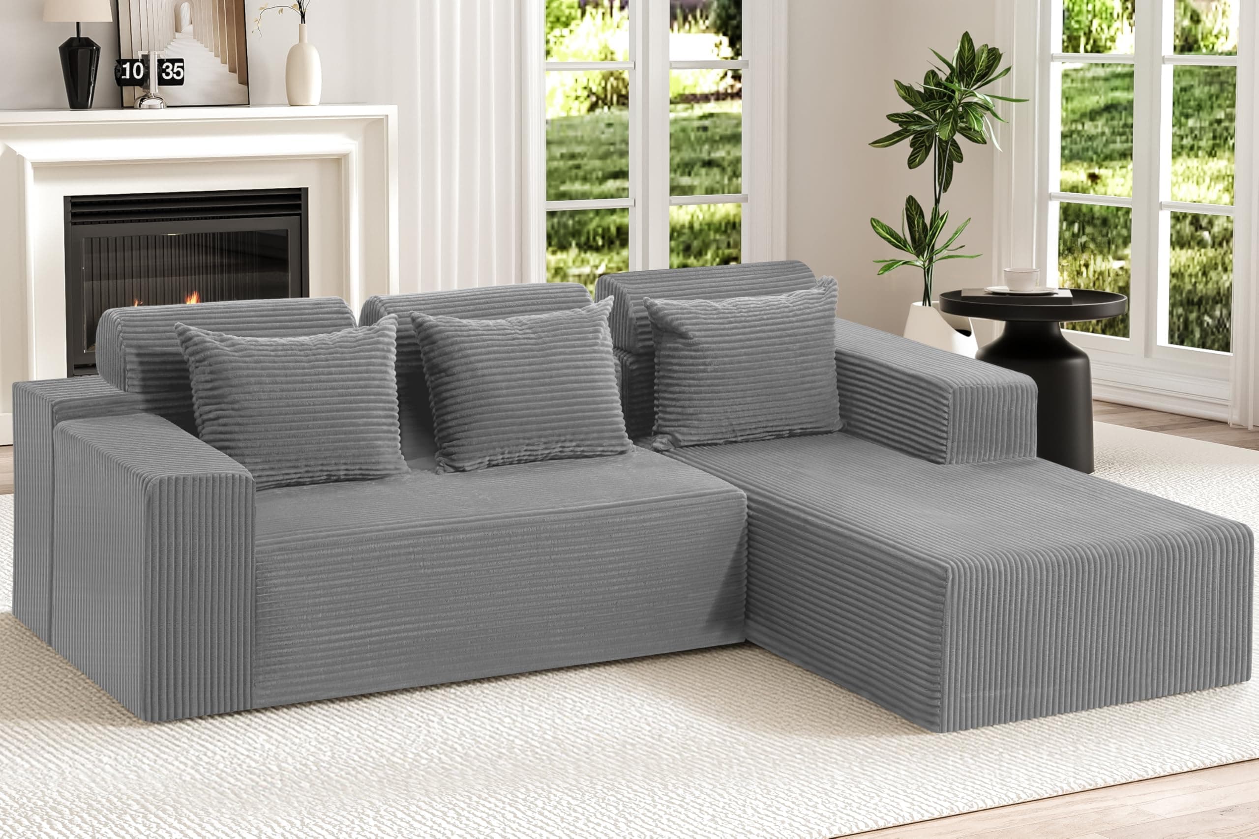 105" Modular Sectional Sofa for Living Room,Cloud Couch with L-Shape Chaise