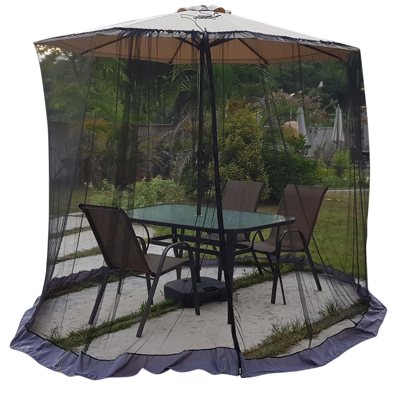 Umbrella Gnat Net, Ultra Large mosquitoo Net,Polyester Fiber Patio Umbrella Parasol Covers, Weather Resistant Garden Table Screen Parasol Covers, Gnat Hanging Net for Outdoor, Net for Umbrella