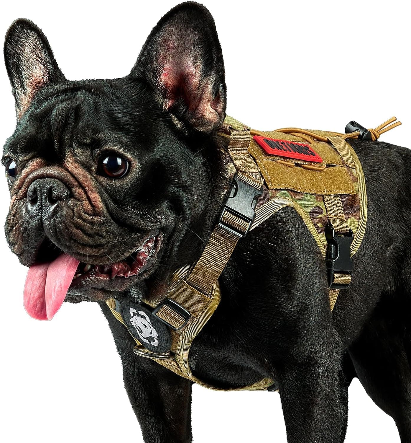 OneTigris Tactical Dog Harness,FIRE Watcher 2.0 No-Pull Dog Harness Vest with Hook & Loop Panels, Military Dog Harness Adjustable Dog Vest Harness for Walking Hiking Training (Multi-Colored,X-Small)