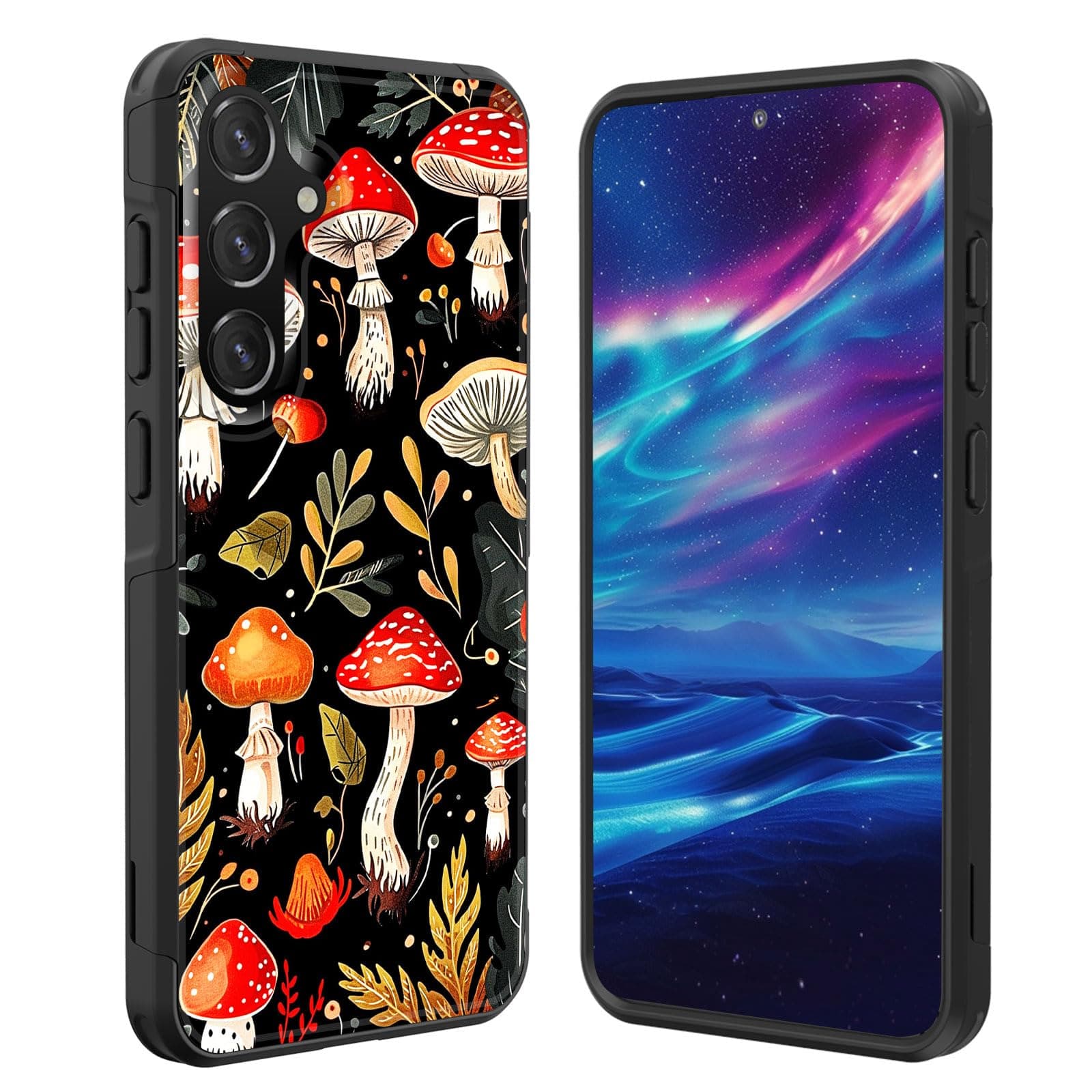 GFEWYTJYJ for Galaxy S24 Plus Case,[10 FT Military Grade Drop Protection] Non-Slip Heavy Duty Shockproof Phone Case for Samsung Galaxy S24 Plus 6.7" 2024,Wild Forest Mushrooms