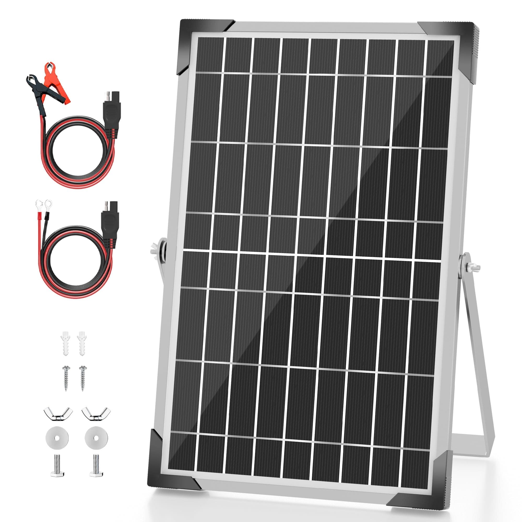 Voltset 12V 10W Solar Panel Kit Trickle Battery Charger Maintainer for Cars