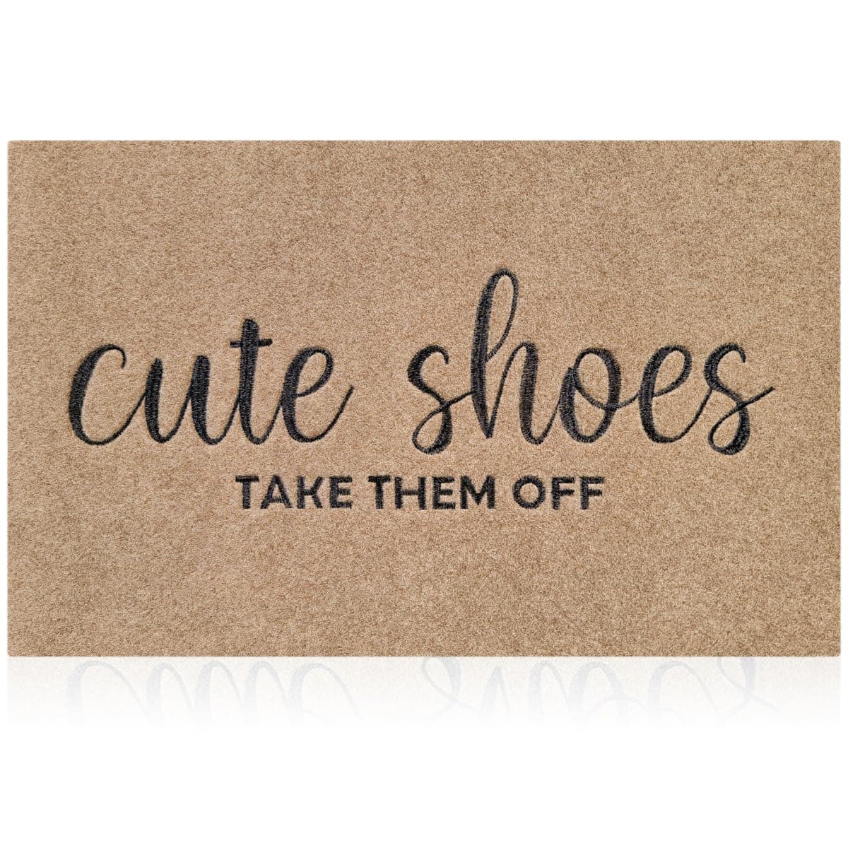 Welcome Mats for Front Door Outdoor Entryway Rug Cute Shoes Take Them Off Outdoor Mats with Rubber Backing Mat Outdoor Indoor Mat, Backing Non Slip,Ease to Clean Natural Outside Mat Brown