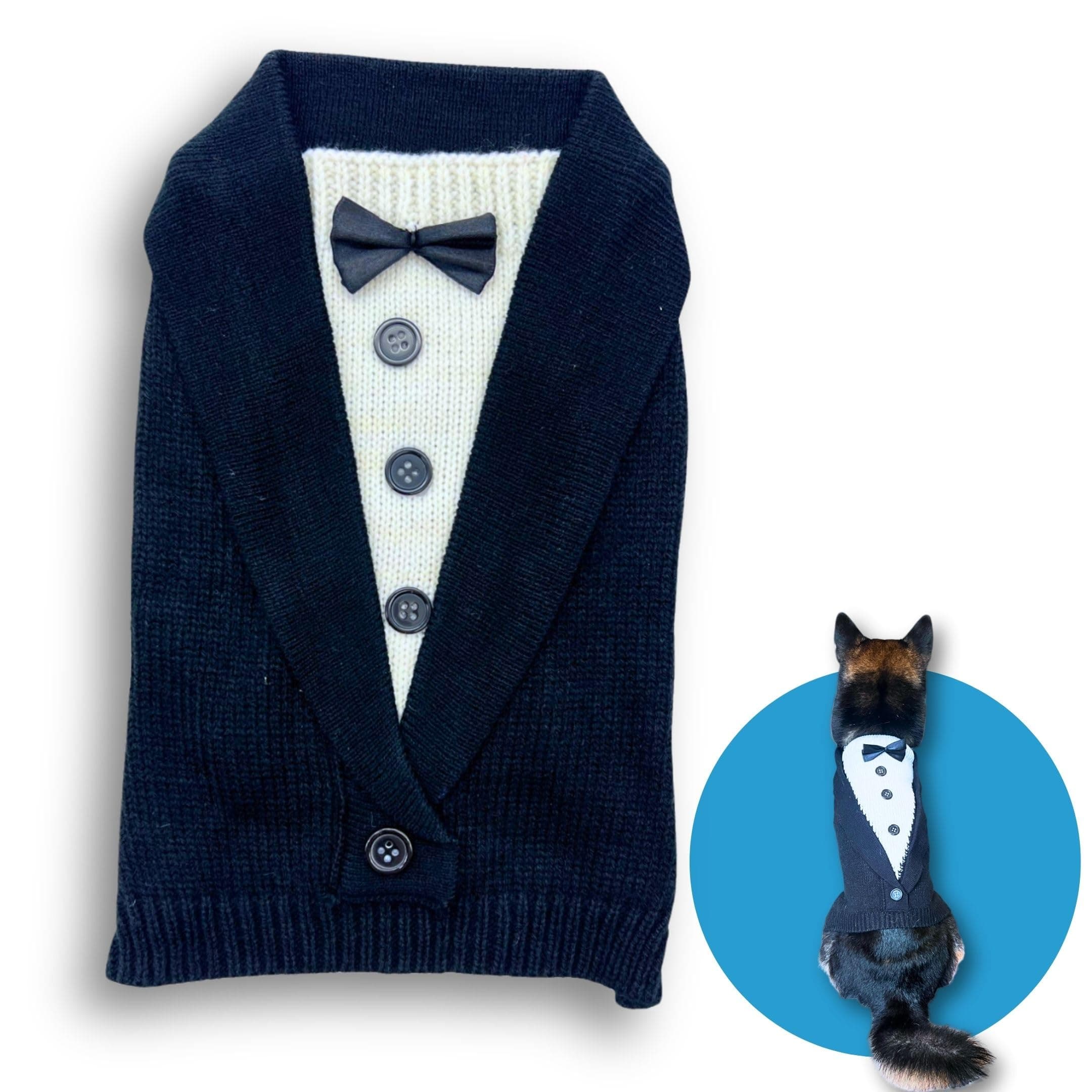 Cute Sweater for Dogs and Cats Soft Flannel Pet Outfit Warm and Cozy Animal Hoodie Small to Large Pet Clothes for Halloween Parties and Everyday Wear (X-Small, Black Bowtie)