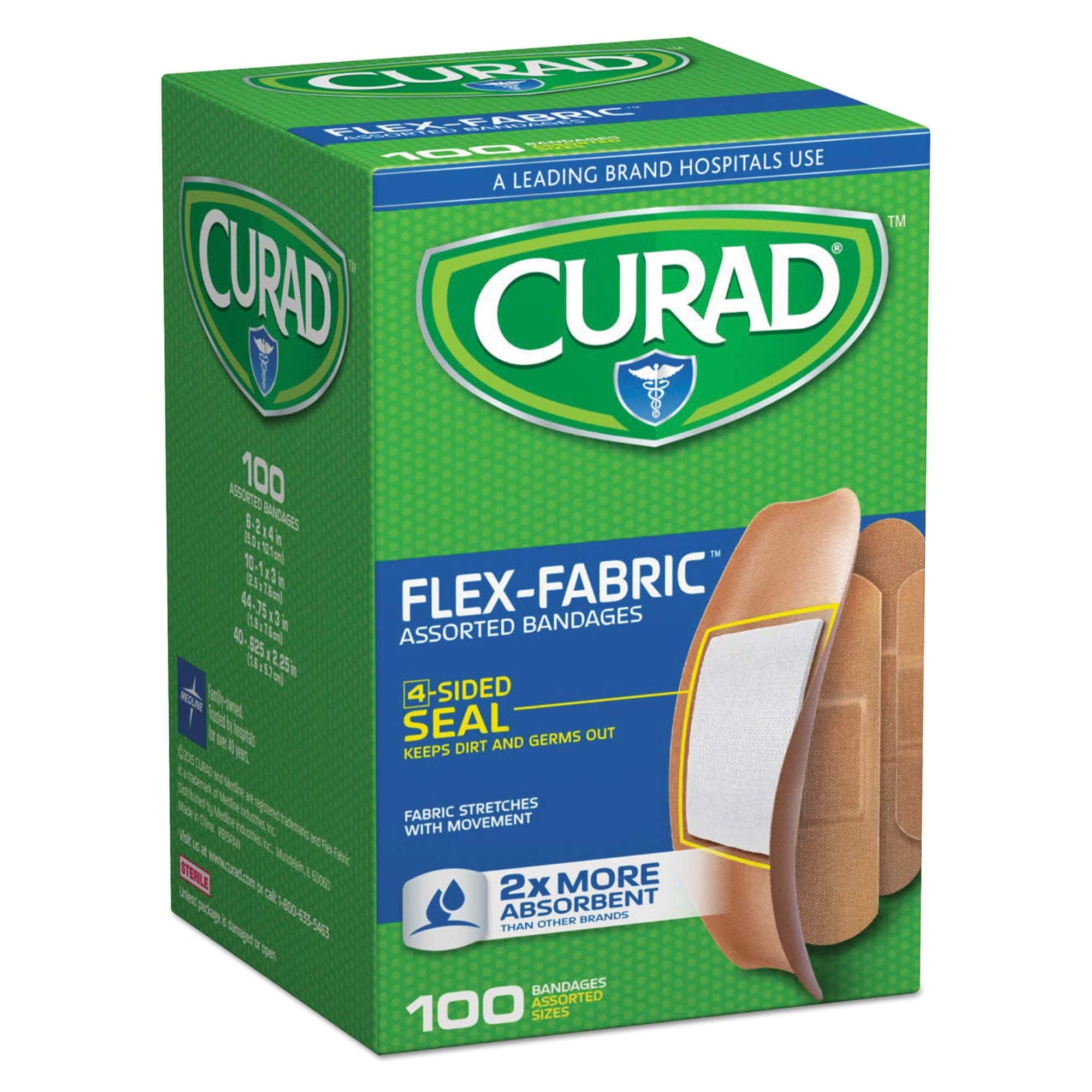 Bandages, Flex Fabric, Assorted/Multi, Sold as 1 Box