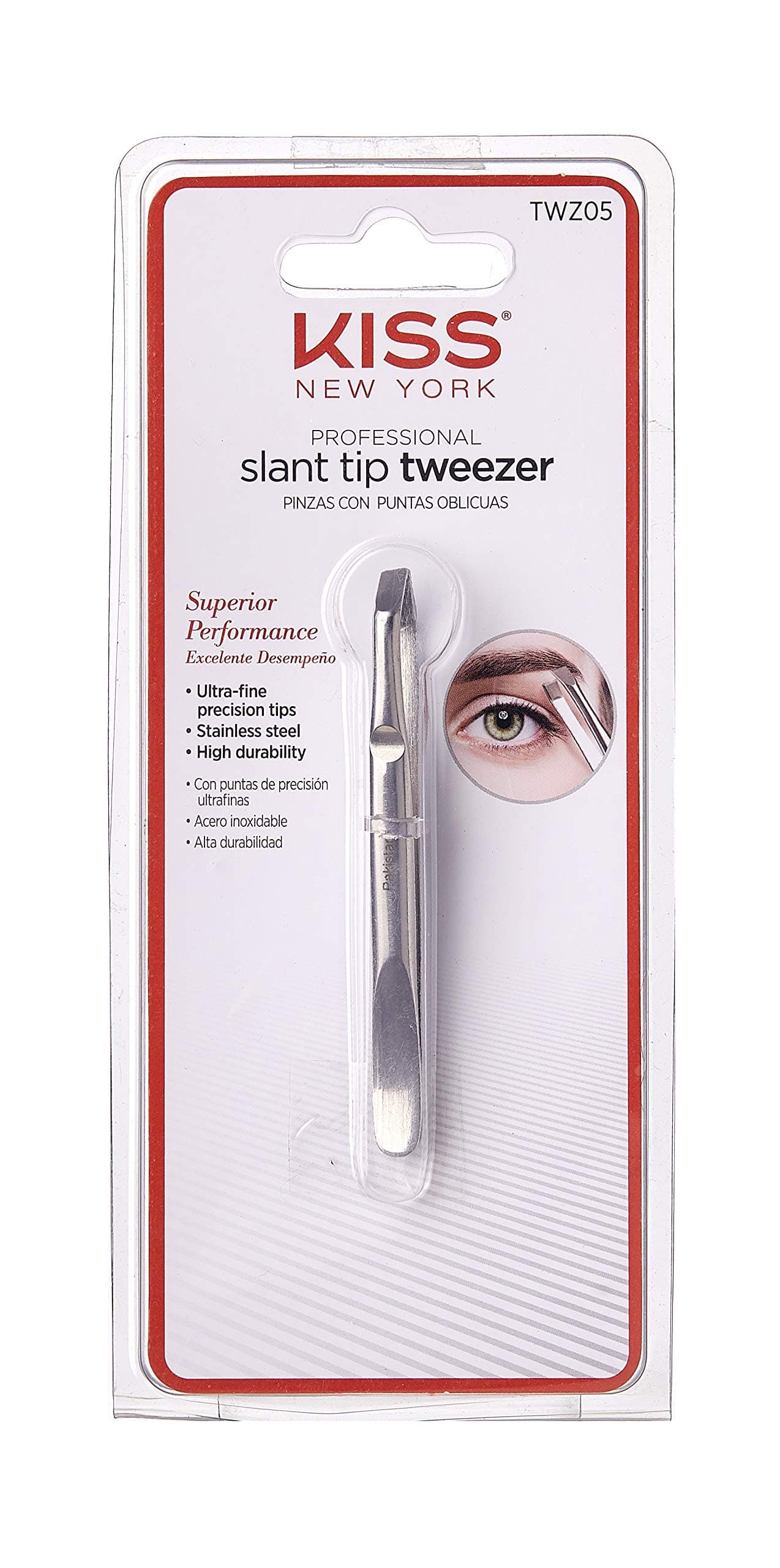 Kiss slant tip tweezer Makeup, 1 Count