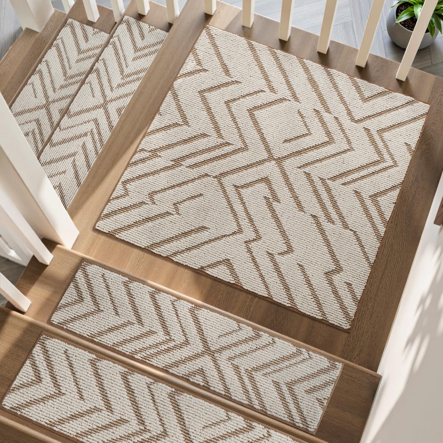 PADOOR Stair Treads for Wooden Steps Non Slip Square Landing Mat, 31"x31"