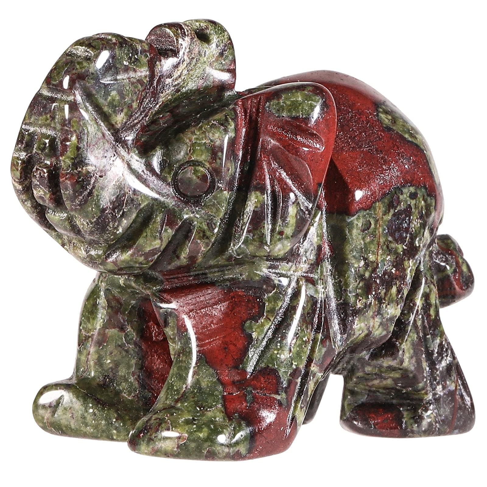 Amogeeli 1.5 Inches Hand Carved Stone Elephant Figurine, Crystal Home Decoration for Luck