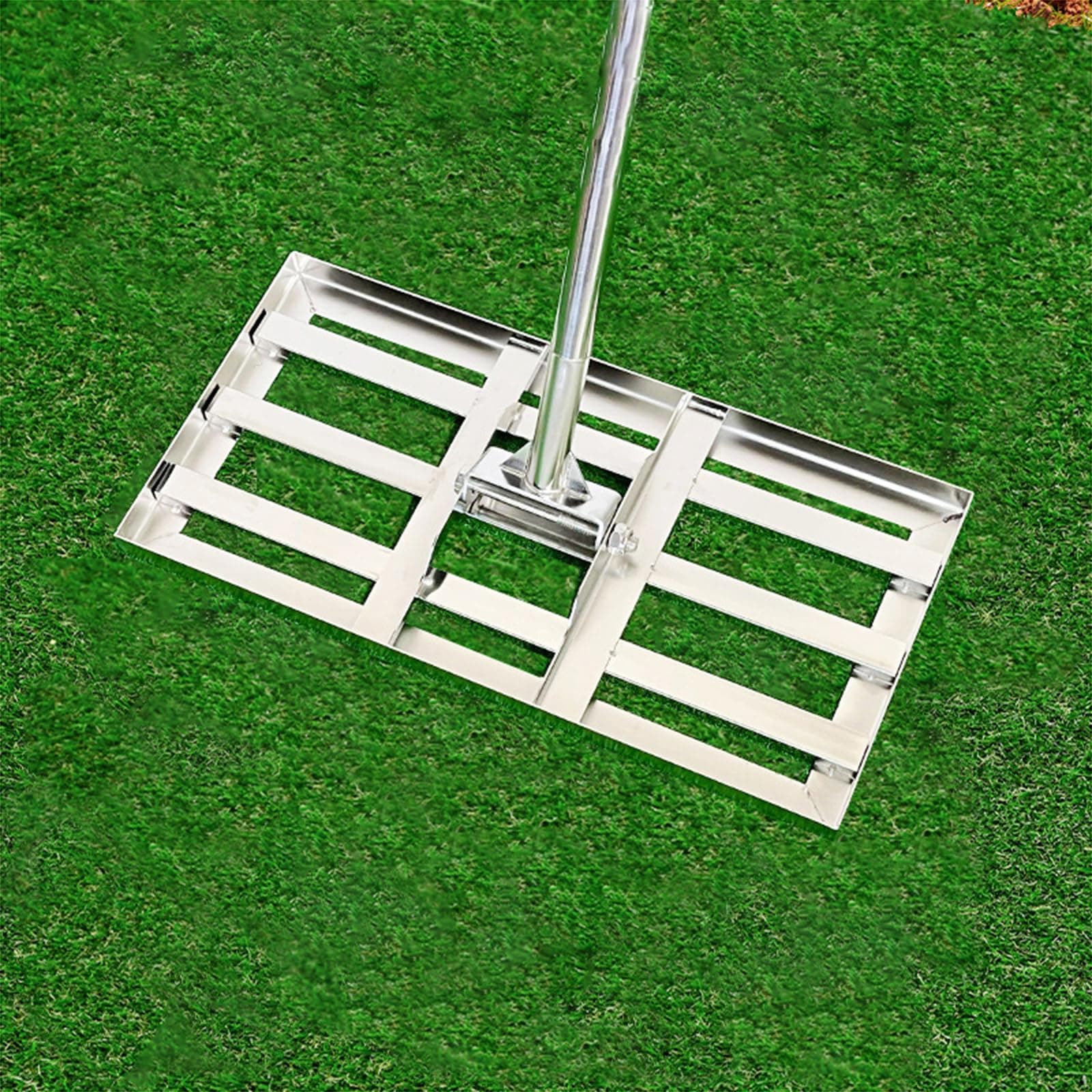 Lawn Leveling Rake Stainless Steel Lawn Leveler with Adjustable Handle for Lawns Yard Garden Golf Course Ease Level Soil Sand Dirt Surfaces,001,50 * 25CM