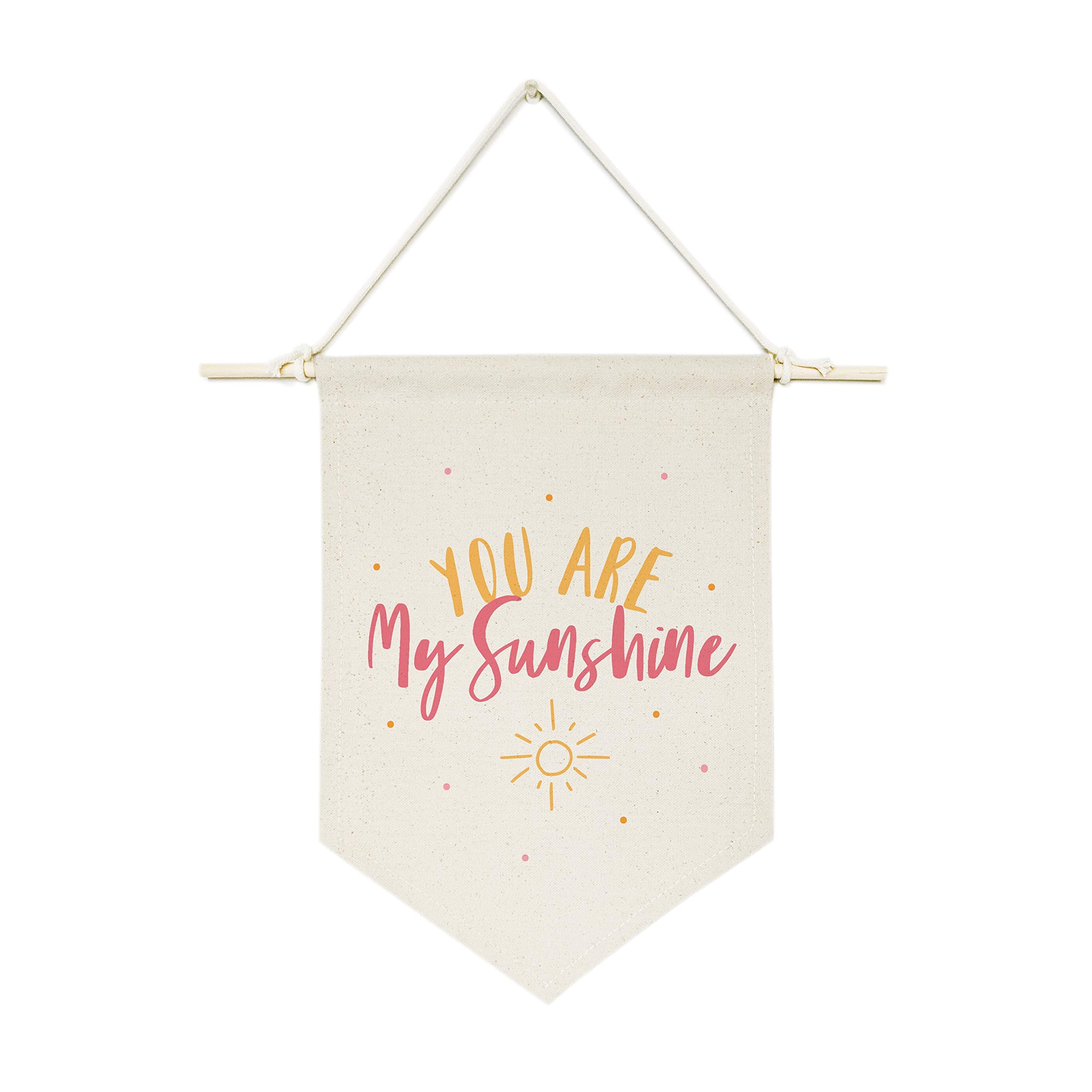 The Cotton & Canvas Co. You are My Sunshine Hanging Wall Canvas Banner for Baby Girl, Baby Boy, Nursery, Teen and Kids Room