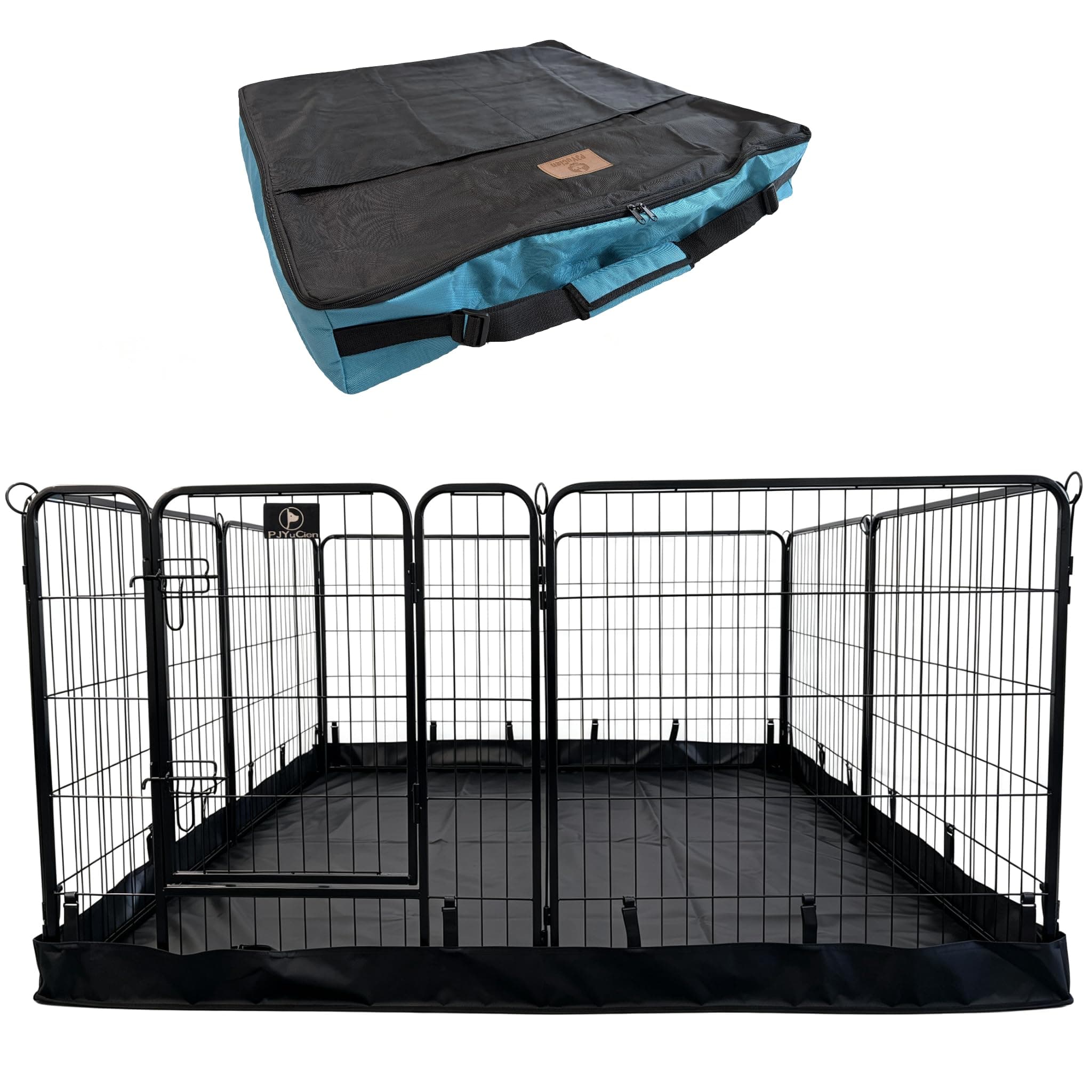 PJYuCien Puppy Playpen Plus Storage Bage with Bottom, 8 Panels 31.3" H