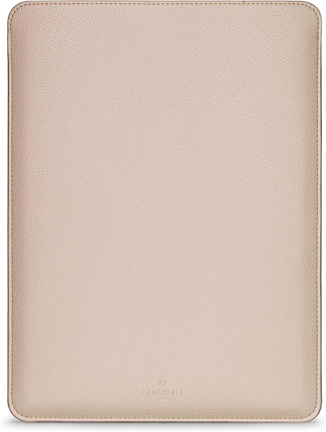 Comfyable Laptop Sleeve 14 Inch Precisely Compatible with MacBook Pro M5 M4 M3 M2 Pro/Max 2026-2021, Faux Leather Cover Case, 14 in, Sand