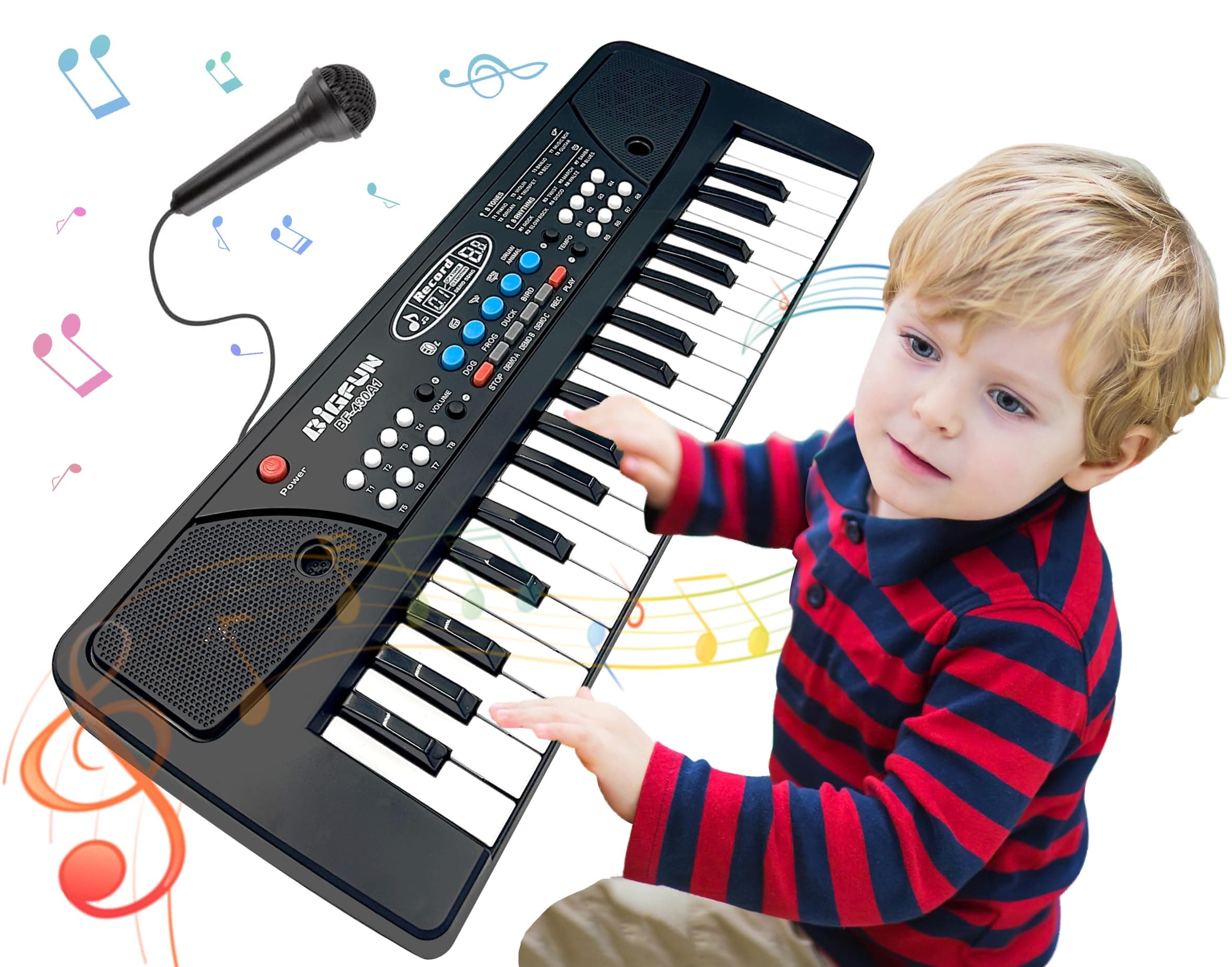 Kids Piano Keyboard, 37 Key Portable Electronic Piano for Kids Age 3-6, Piano Keyboard with Microphone Musical Toy Birthday Educational Xmas Gift Toys for 3 4 5 6 Year Old Boys Girls