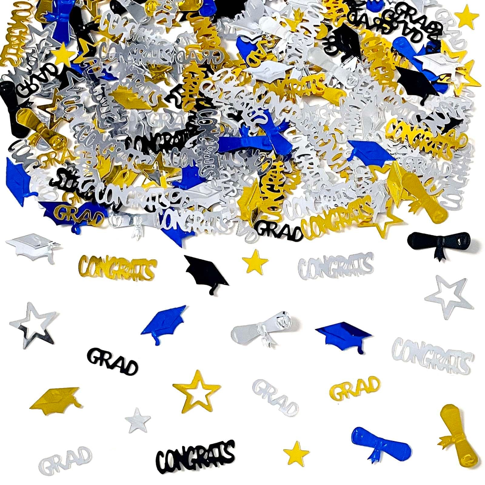 Blue Graduation Confetti Grad Congrats Diploma Hat Star Shape Table Scatters Confetti for Graduation Decorations Graduation Party Supplies Decorations Confetti Party Sets