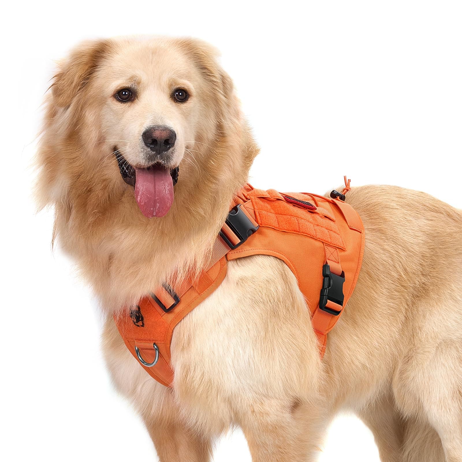 Tactical Dog Harness Vest with Handle, Military Dog Harness for Large Medium Dogs,No-Pull Service Dog Vest with Hook & Loop Panels,Adjustable Dog Vest Harness for Walking Training