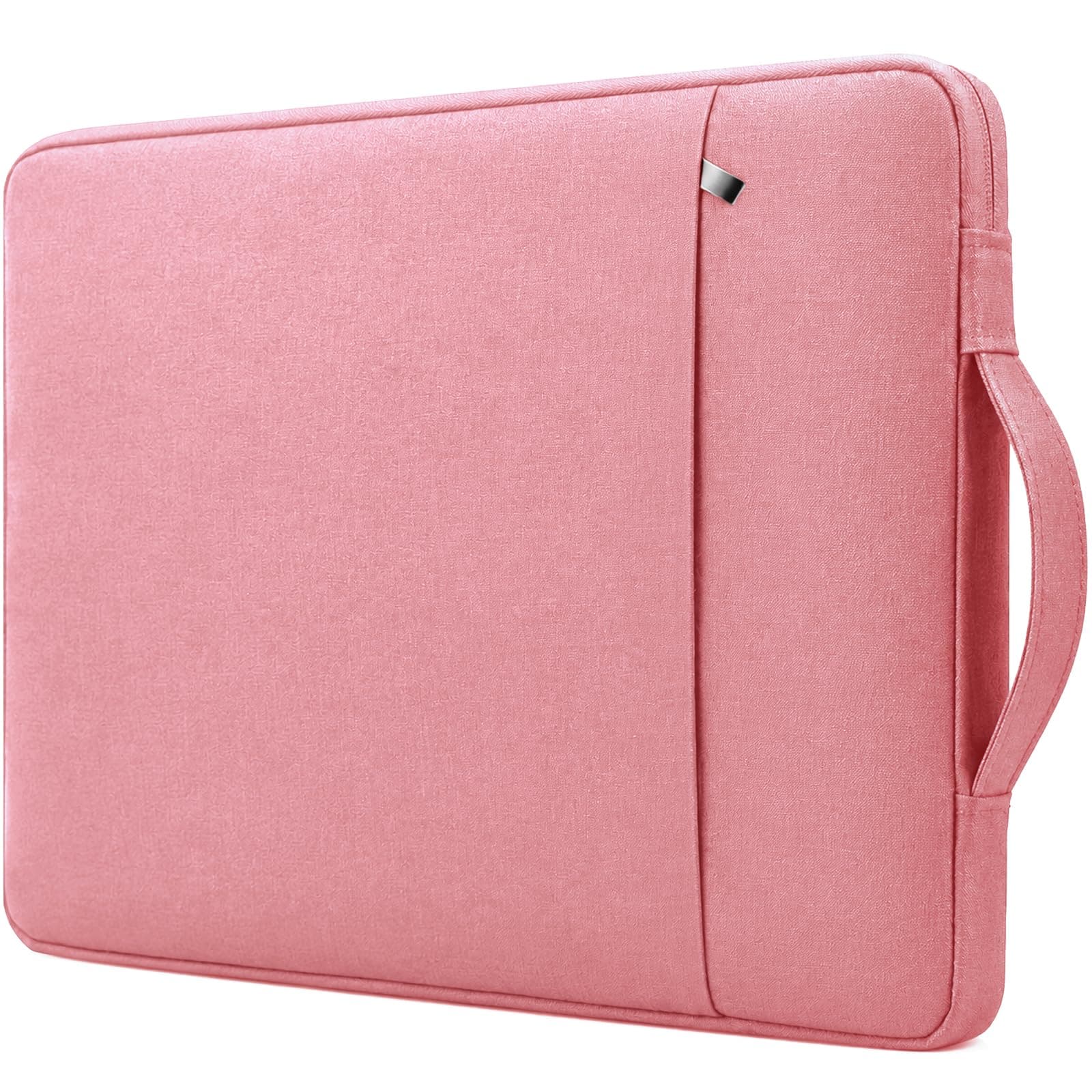 RAINYEAR 15 inch Laptop Sleeve Carrying Case with Handle & Pocket, Pink