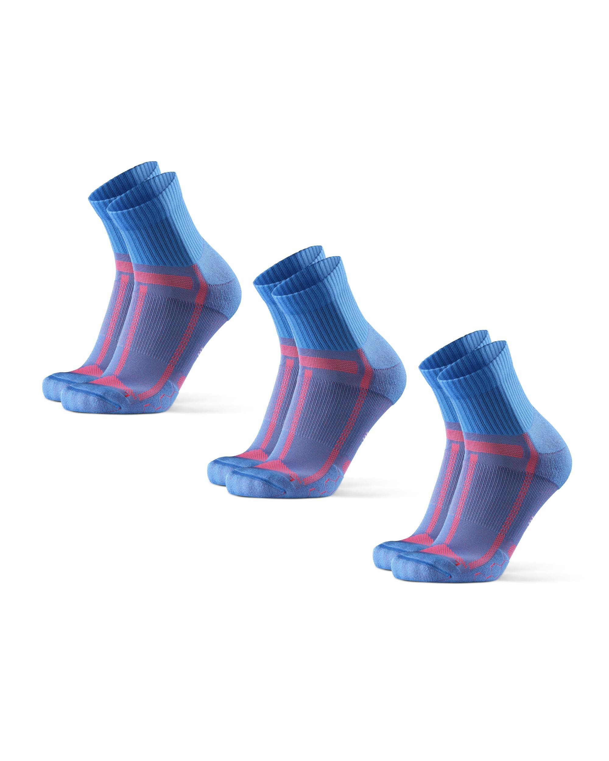 DANISH ENDURANCE Cushioned Running Socks for Long Distances, Anti-Blister, for Men & Women, Unisex, 3 or 5 Pack, Blue, 9-12