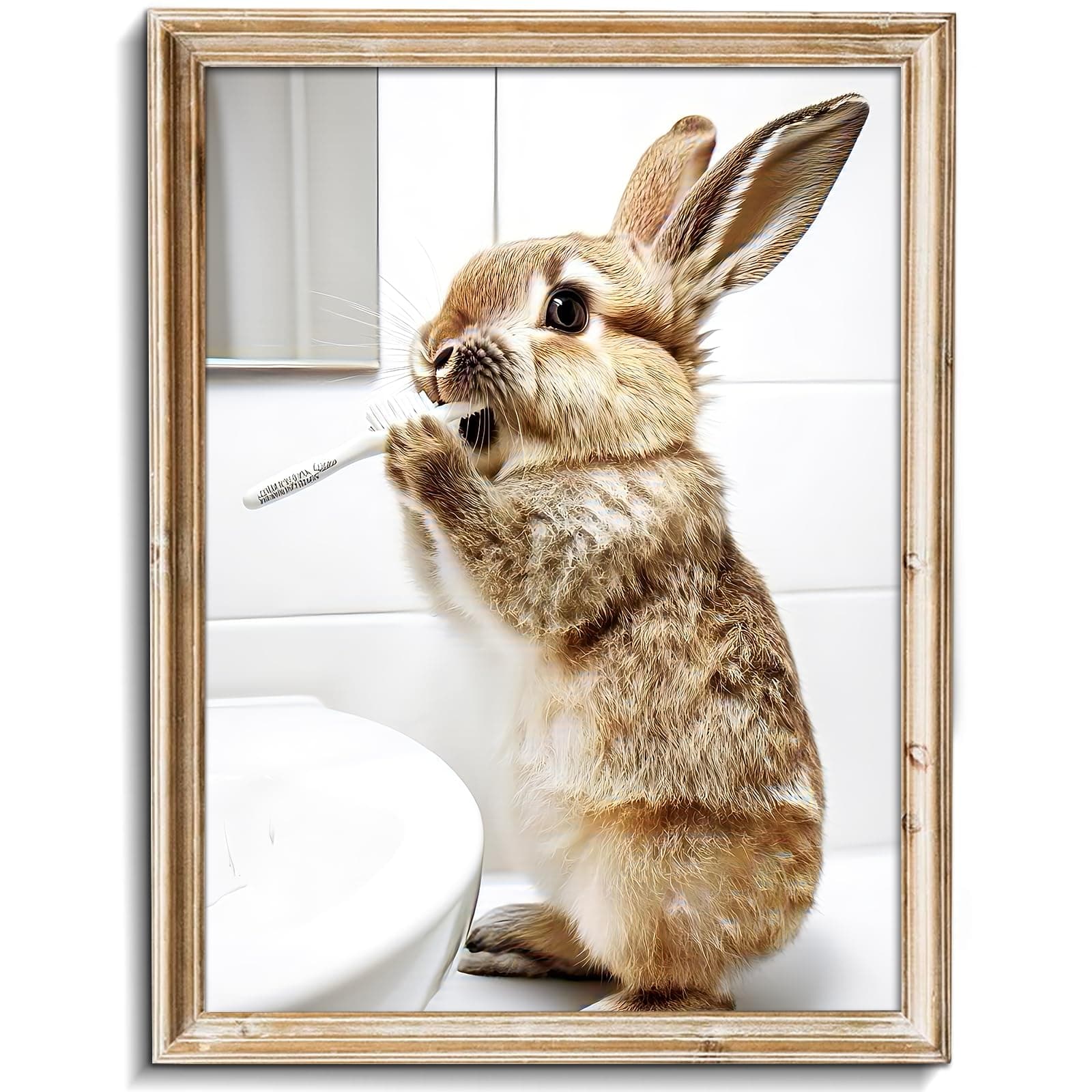 uniro Brush Rabbit Vintage Wall Art