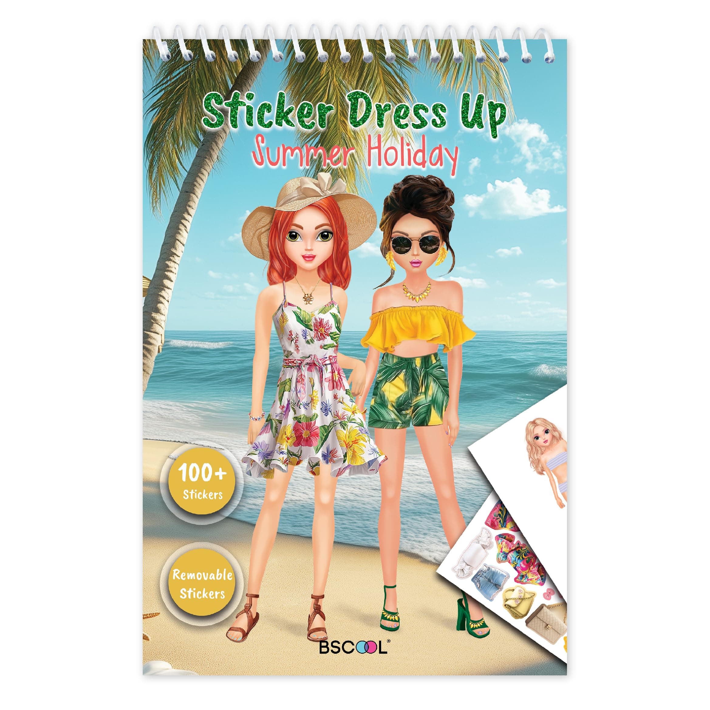 BSCOOL Sticker Dress Up Summer Holiday Theme - Sticker Activity Book for Kids. Learn Girls Fashion Design with Stickers and Guides for Kids 5 and Up. Dress Up Games