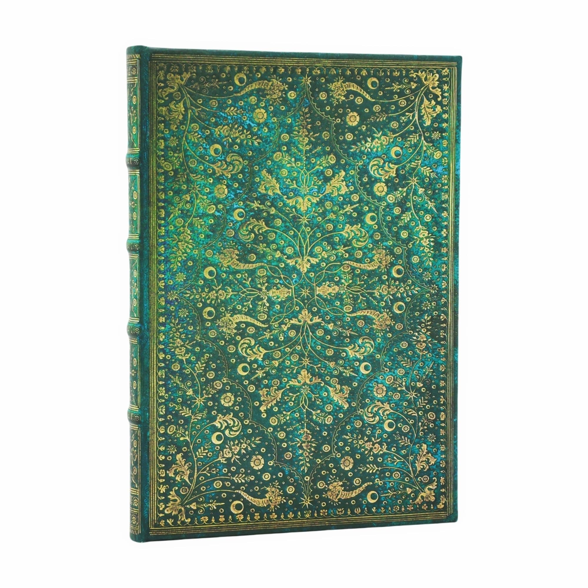 Emerald Flower Midi Unlined Hardcover Journal, 144pg, 120GSM, Marsh's Library by Paperblanks (Nature's Grace)