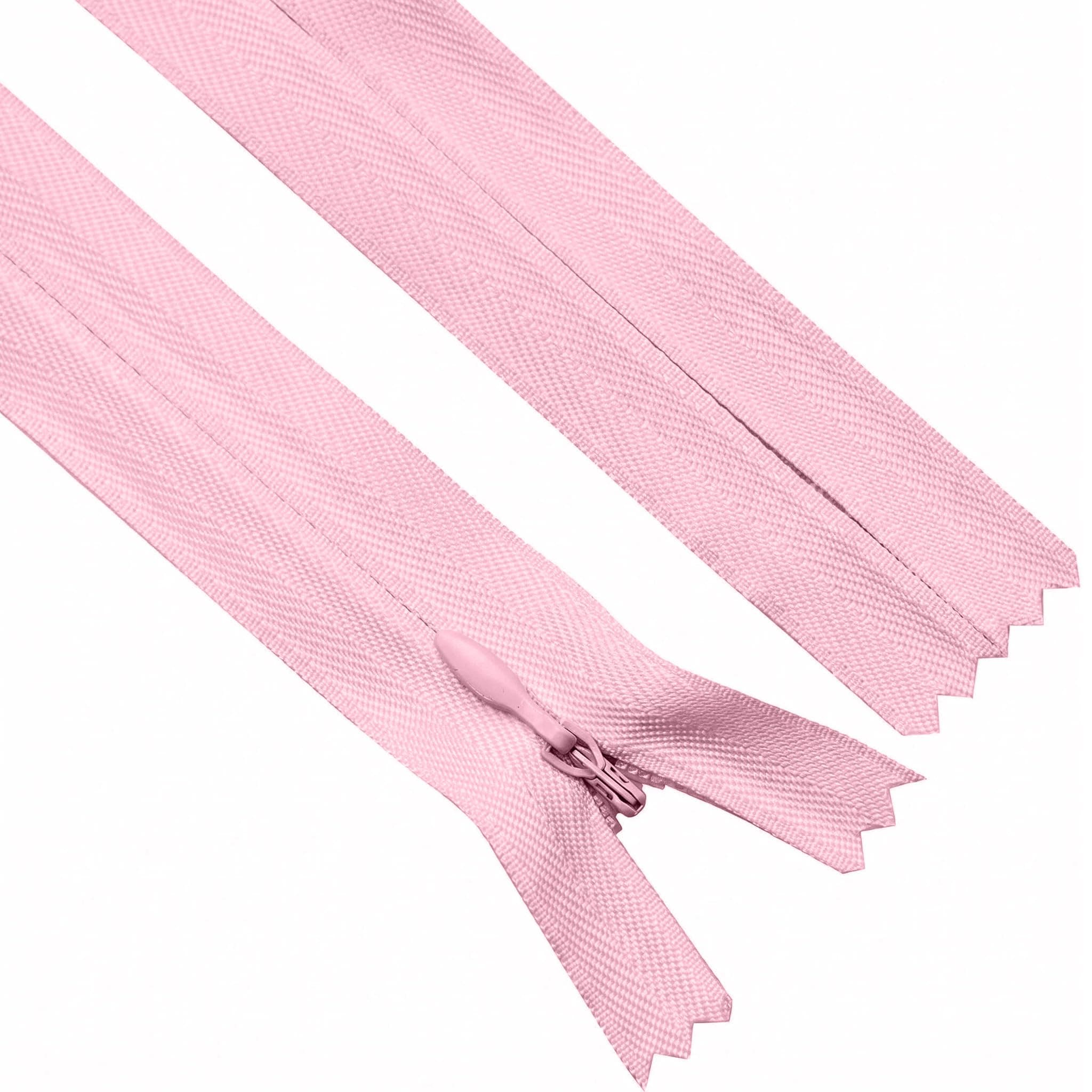 Sawoake Invisible Zippers 14 Inch #3, Pink Nylon Coil Zippers 2-Pack for Sewing, Skirts, Pockets, Pillows (Pink, 14", 2PCS)