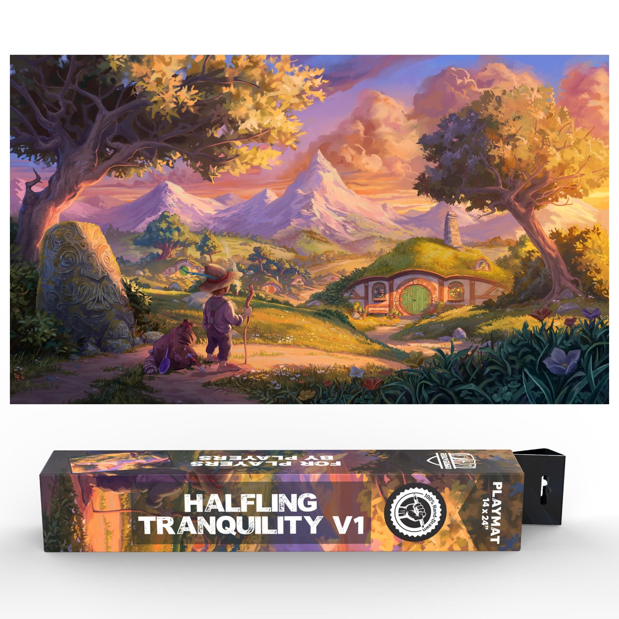 Realm Guard (Halfling Tranquility V1) 100% Hand-Drawn 14x24 TCG/MTG Playmat