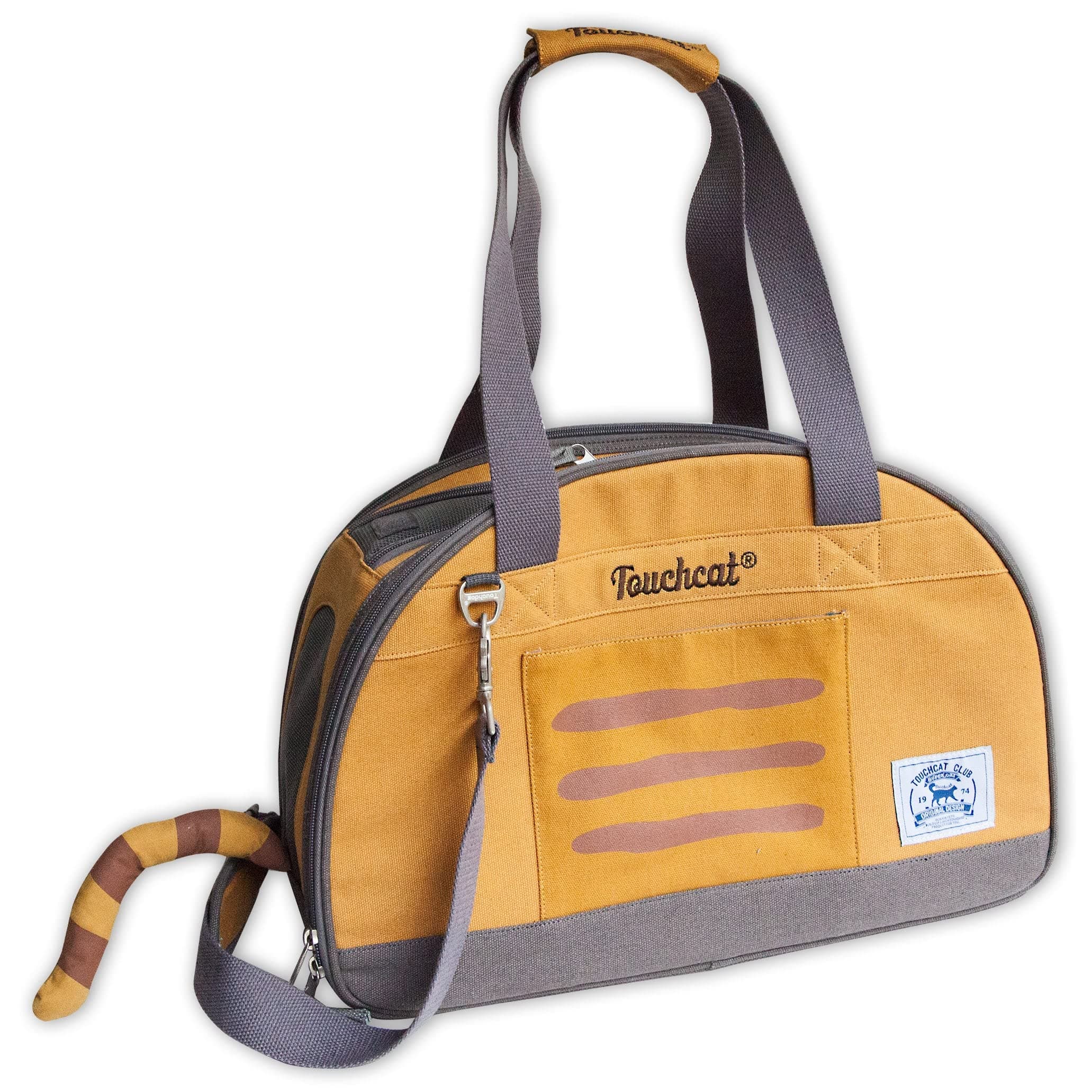 Pet Life ® Touchcat 'Tote-Tails' Designer Airline Approved Folding Travel Cat Carrier - Airline Pet Carrier with Designer Tail and Trims