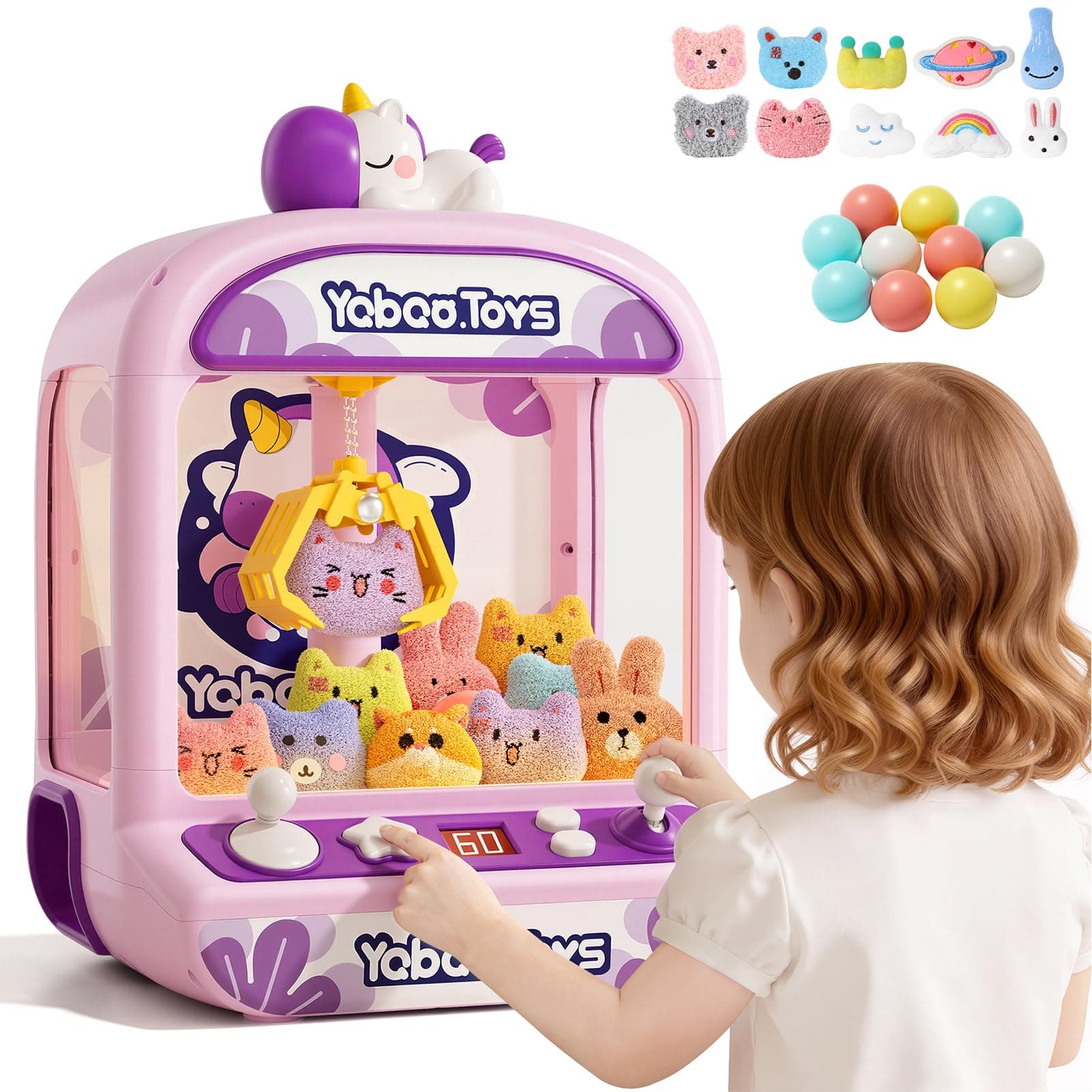 Claw Machine for Kids Grils,Unicorns Mini Claw Machines with Plush Toy