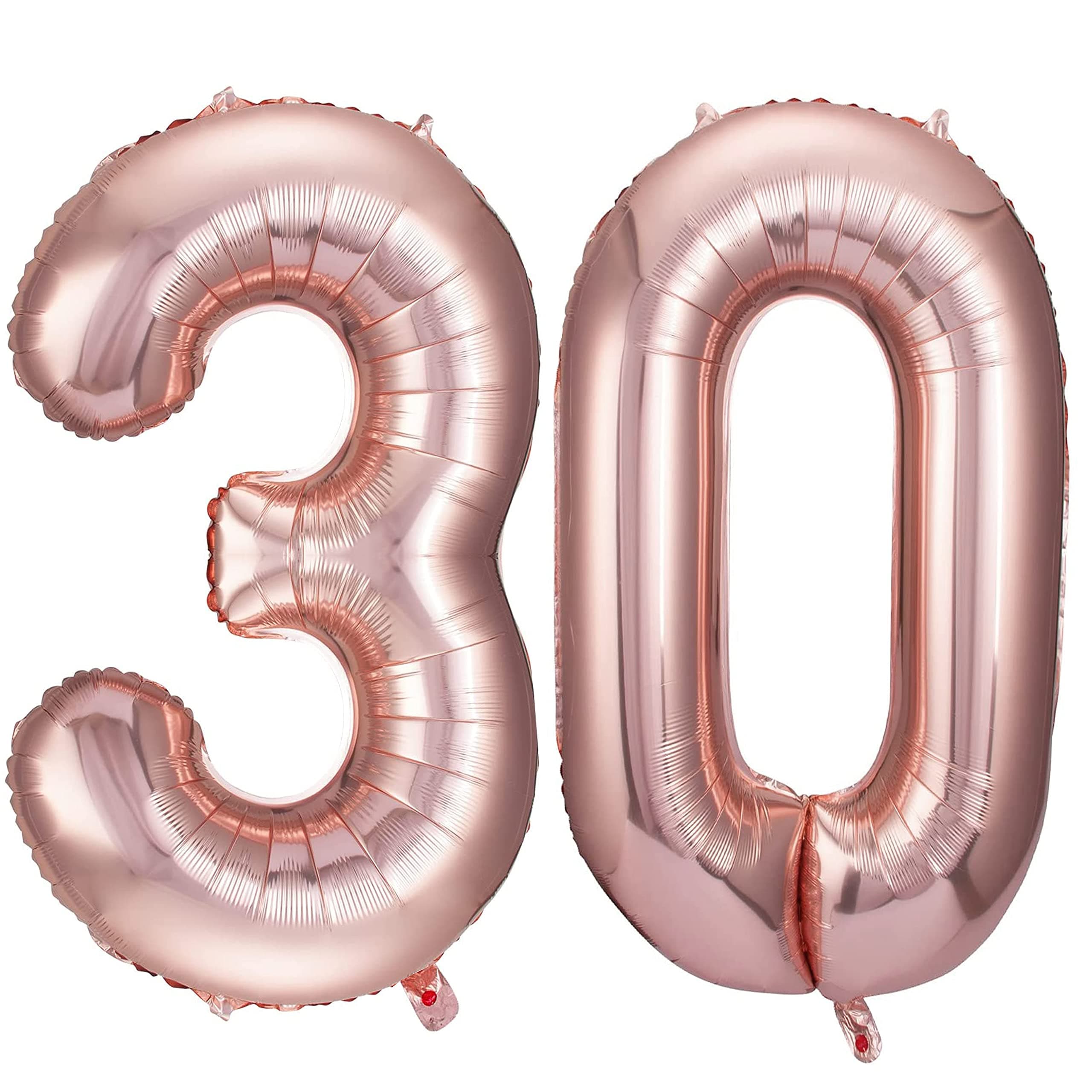 COLORFUL ELVES 30 Number Balloons, 30th Birthday Party Decorations Supplies for Women, , 40 Inch ，Rose Gold Number
