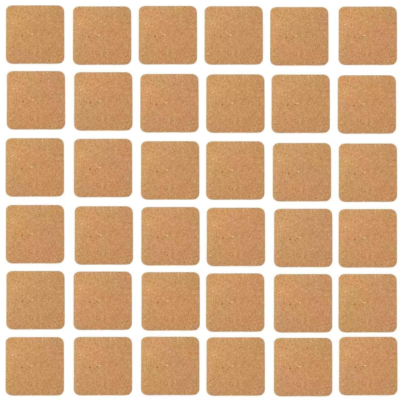 36 Pieces 4" Cork Coasters,Self-Adhesive Cork Sheets,Cork Mats Backing Sheets for DIY Coasters and DIY Crafts,Cork Tiles Board(Square)