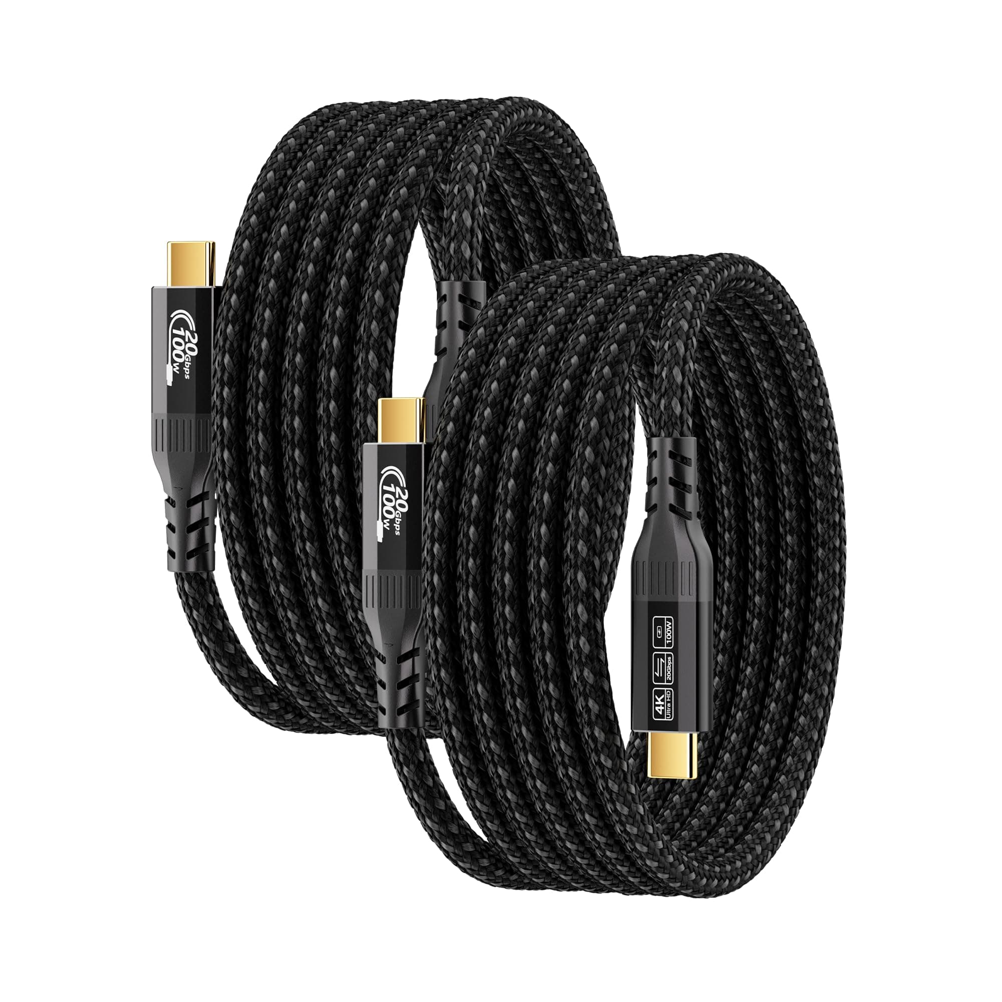 USB to USB c Cable 2pack 6.6ft/2m Compatible with Thunderbolt 4/3, USB 3.2 Gen 2 20Gbps High Speed Data Transfer, usbc Male to Male,100w Fast Charging & 4K@120Hz Type c Video Cable
