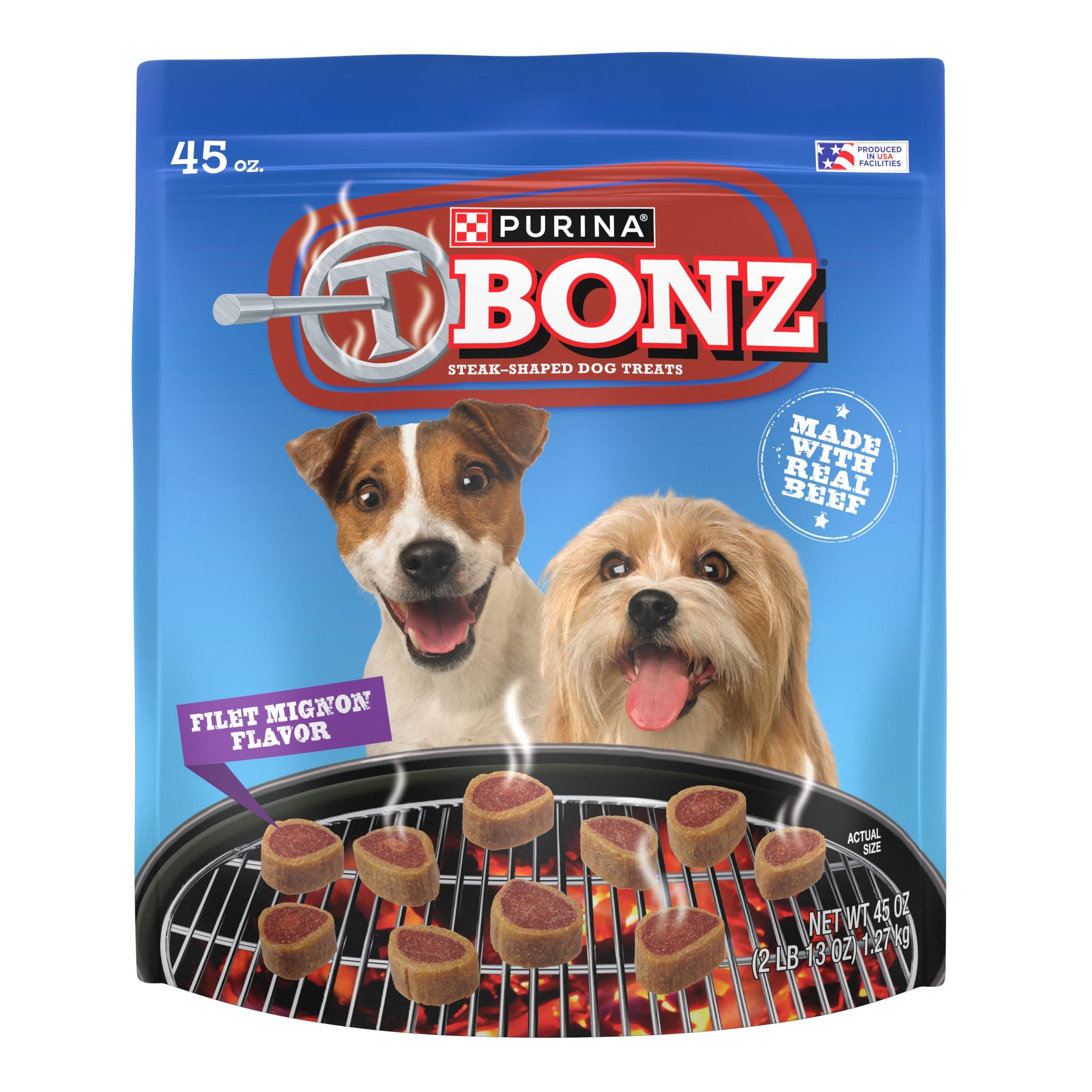 Purina T-Bonz Filet Mignon Flavor Steak Shaped Treats for Dogs - 45 oz. Pouch